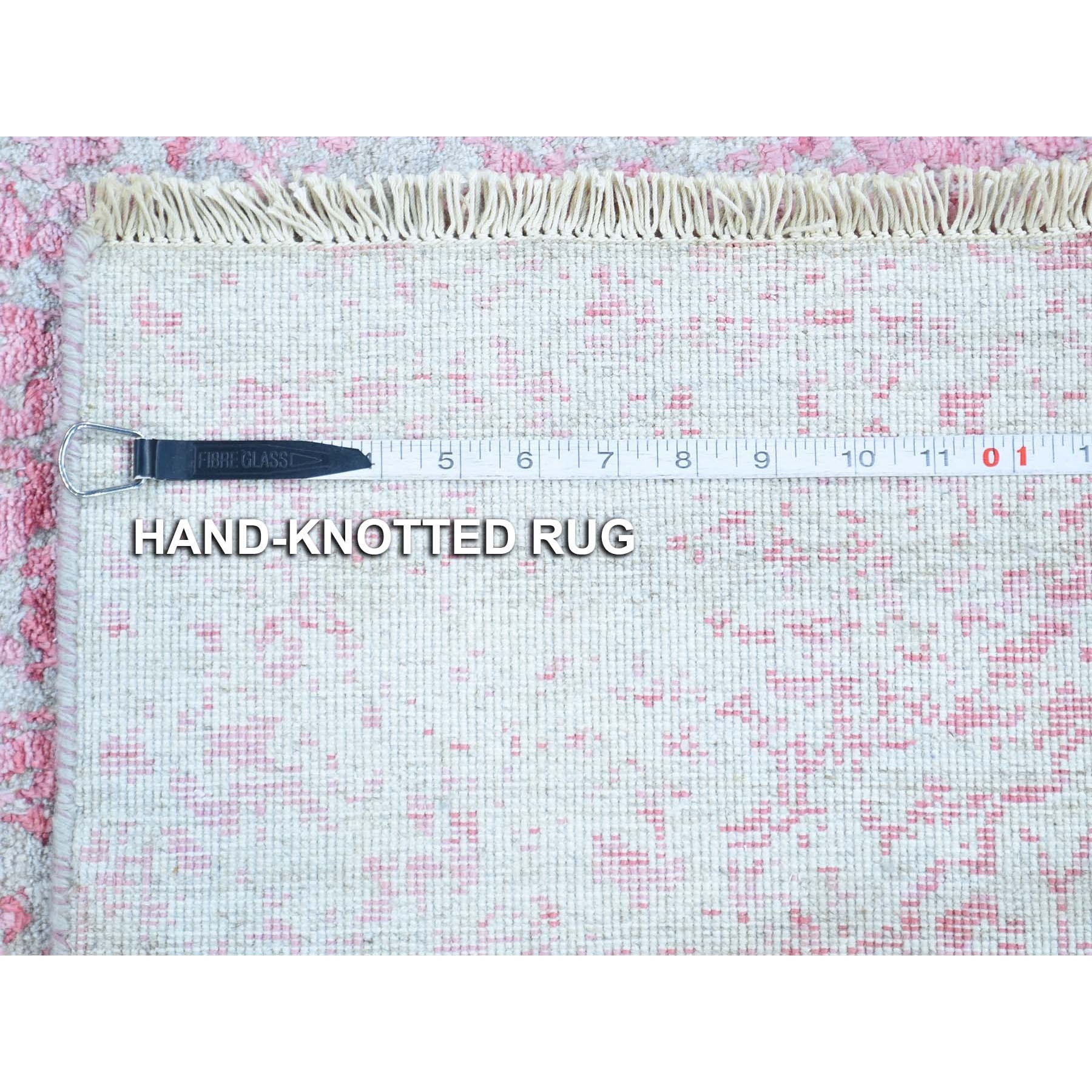 2-6 x13-6  Hand-Knotted Wool and Silk Runner Broken Persian Design Rug 