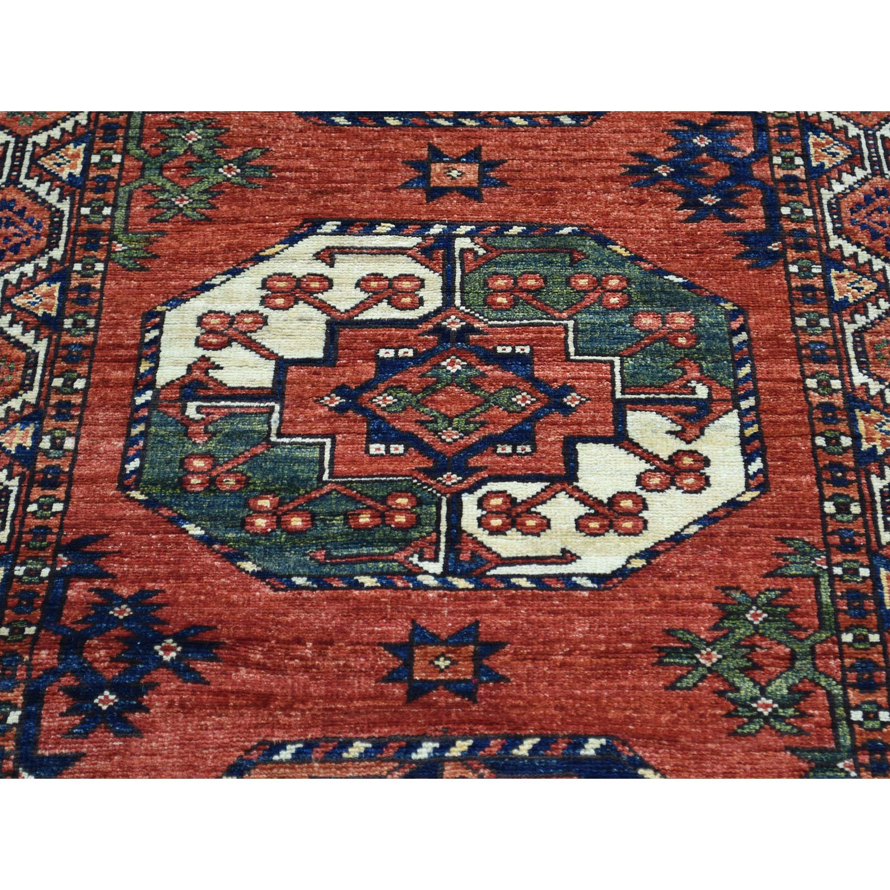 2-10 x10-4  Hand-Knotted Afghan Ersari Runner Pure Wool Oriental Rug 