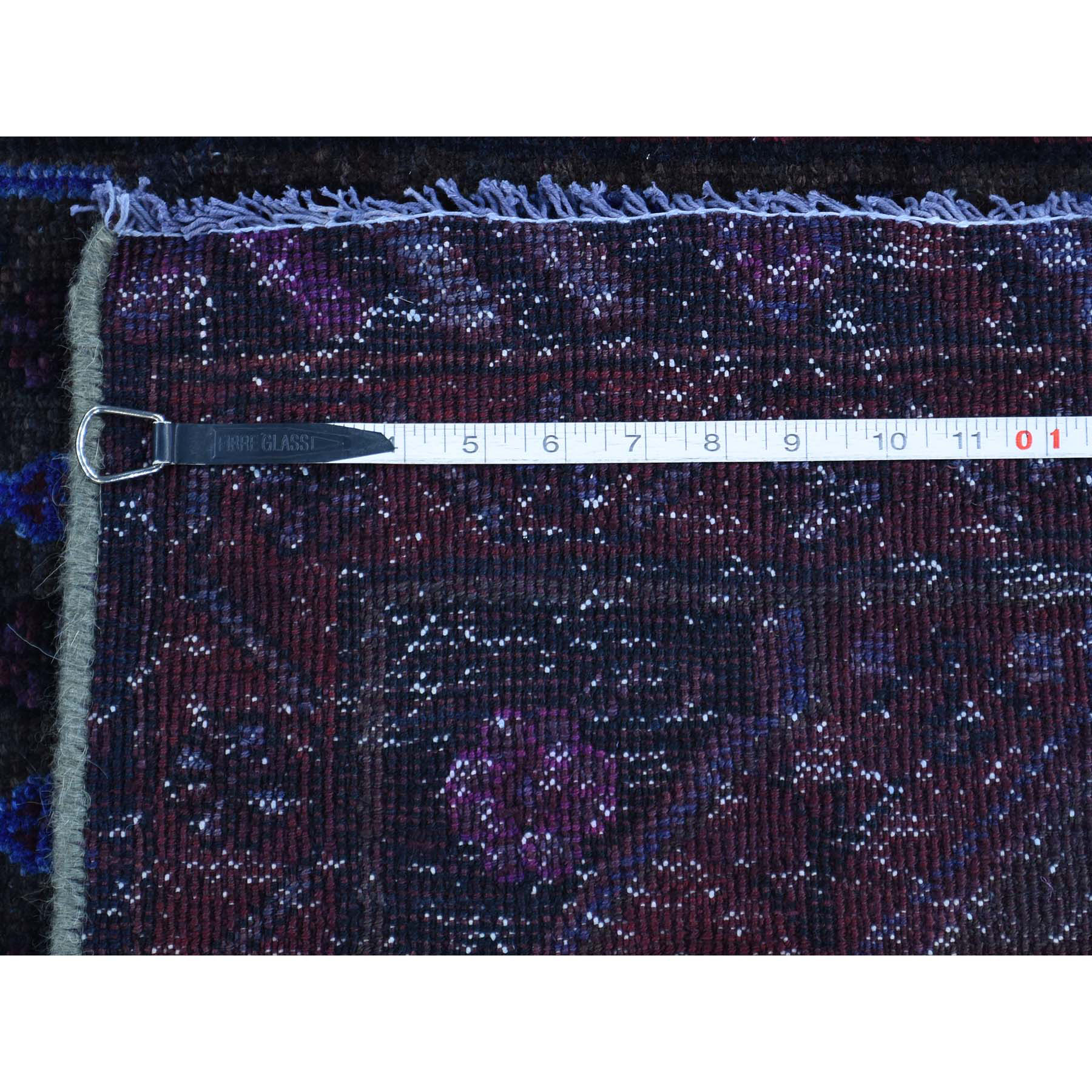 4-x9-6  Handmade Wide Runner Overdyed Persian Hamadan Vintage Rug 
