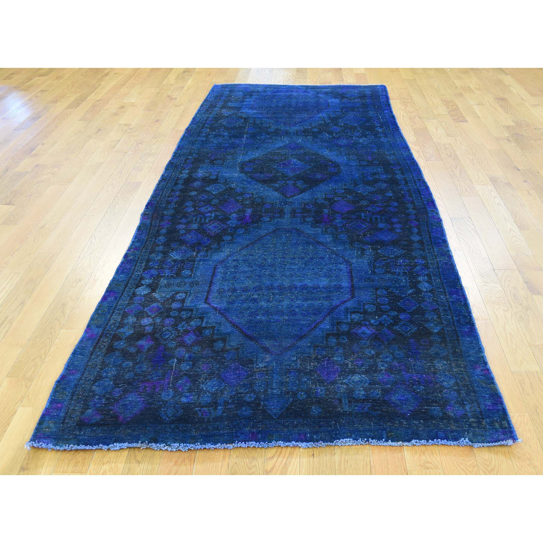 4-x10-6  Handmade Overdyed Persian Malayer Vintage Wide Runner Carpet 