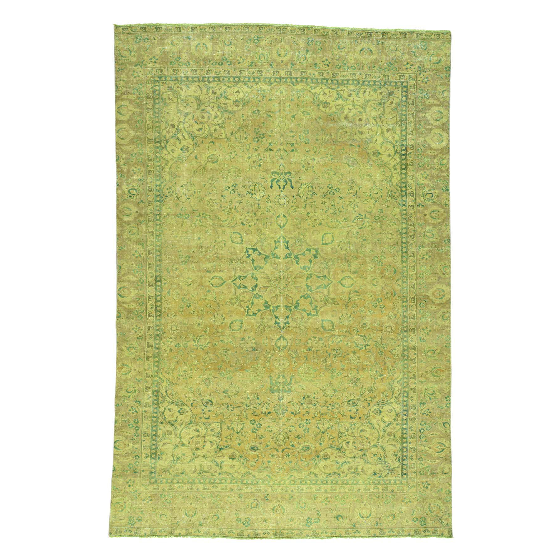 8-4 x12-10  Handmade Overdyed Persian Esfahan Vintage Oriental Rug 