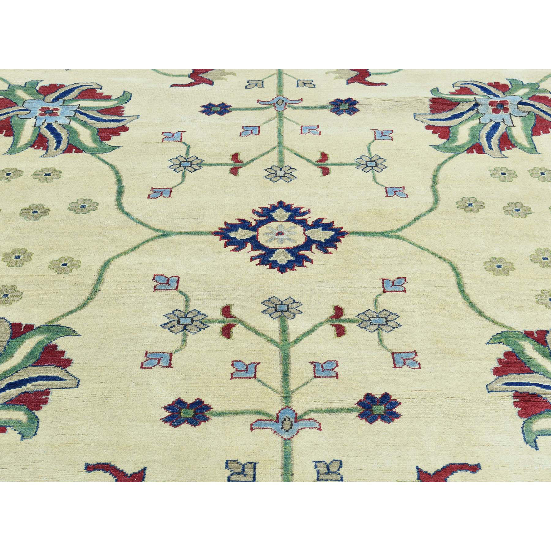 9-10 x14- Hand-Knotted Kazak Pure Wool Geometric Design Oriental Rug 