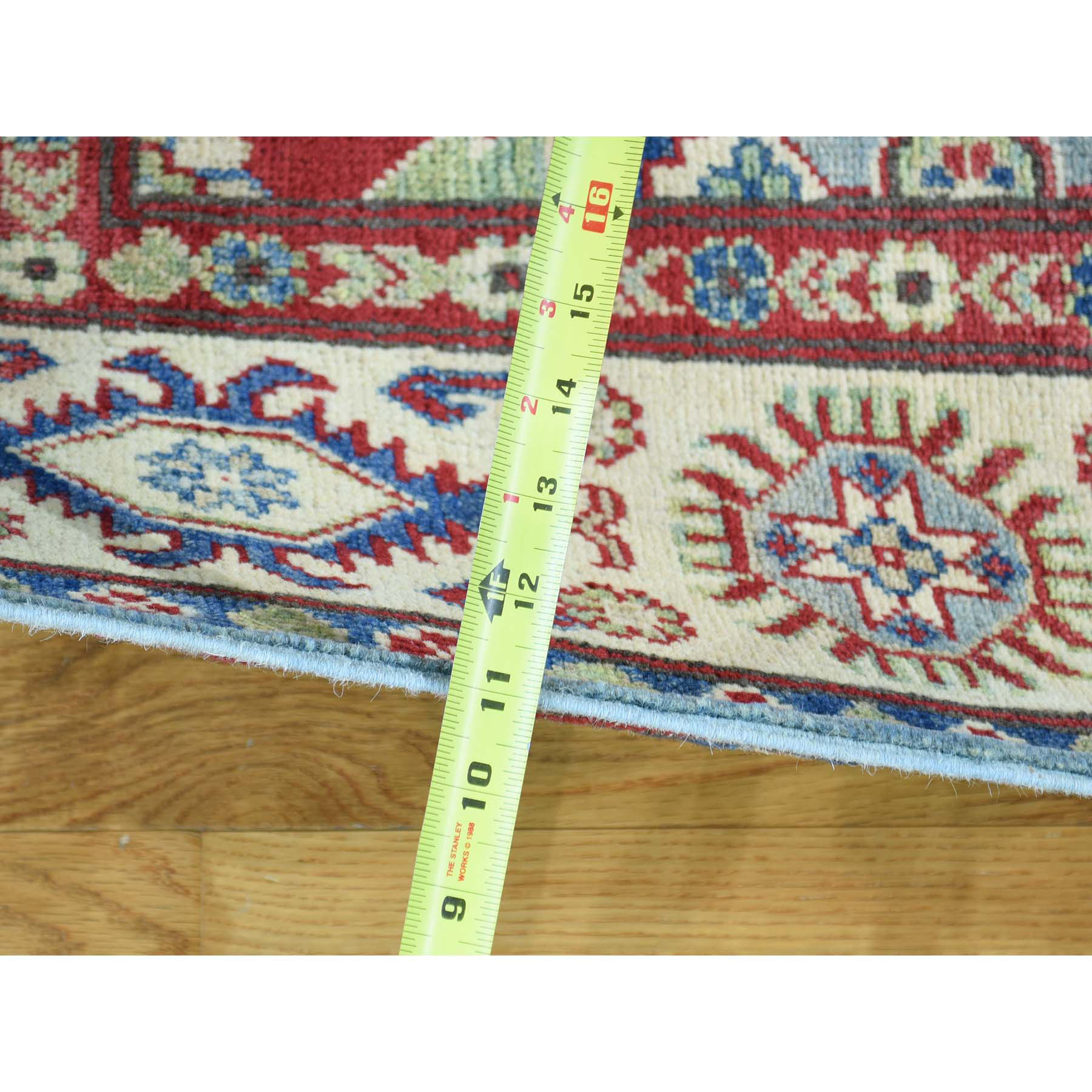 5-4 x7-1  Hand-Knotted Kazak Tribal And Geometric Design Pure Wool Rug 