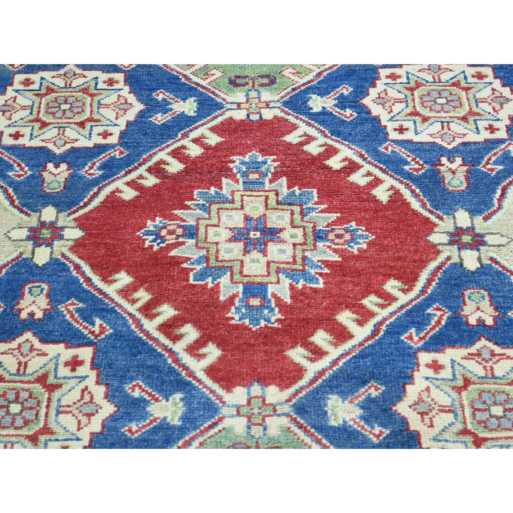 5-4 x7-1  Hand-Knotted Kazak Tribal And Geometric Design Pure Wool Rug 