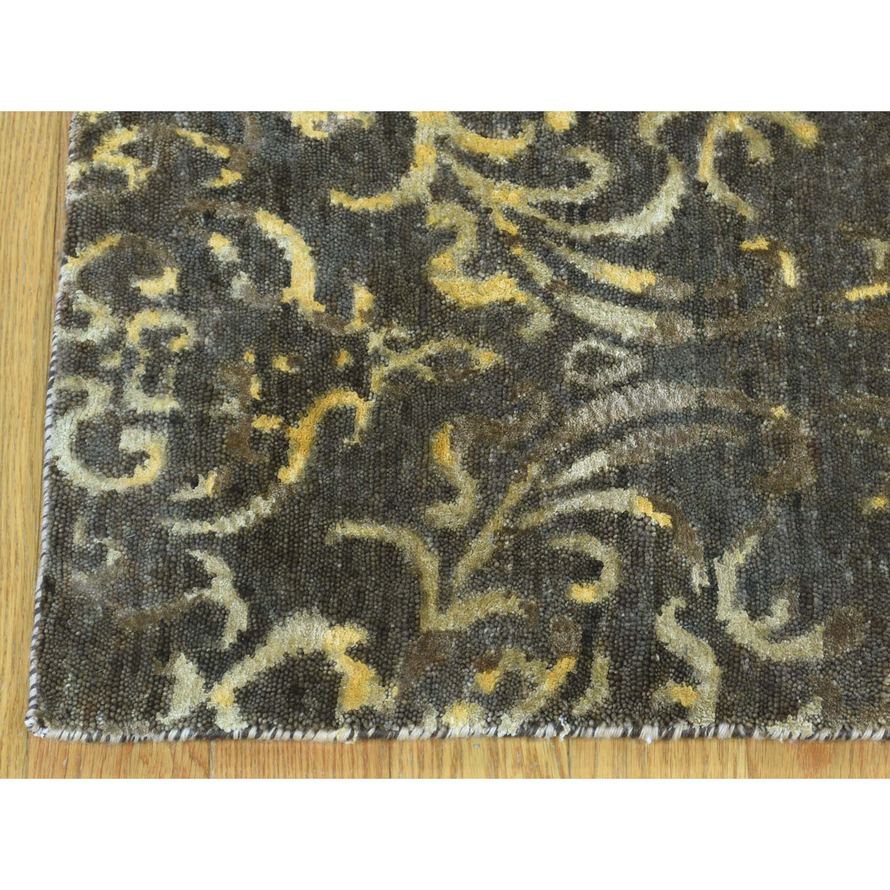 2-x9-10  Hand-Knotted Tone on Tone Damask Wool and Silk Oriental Rug 