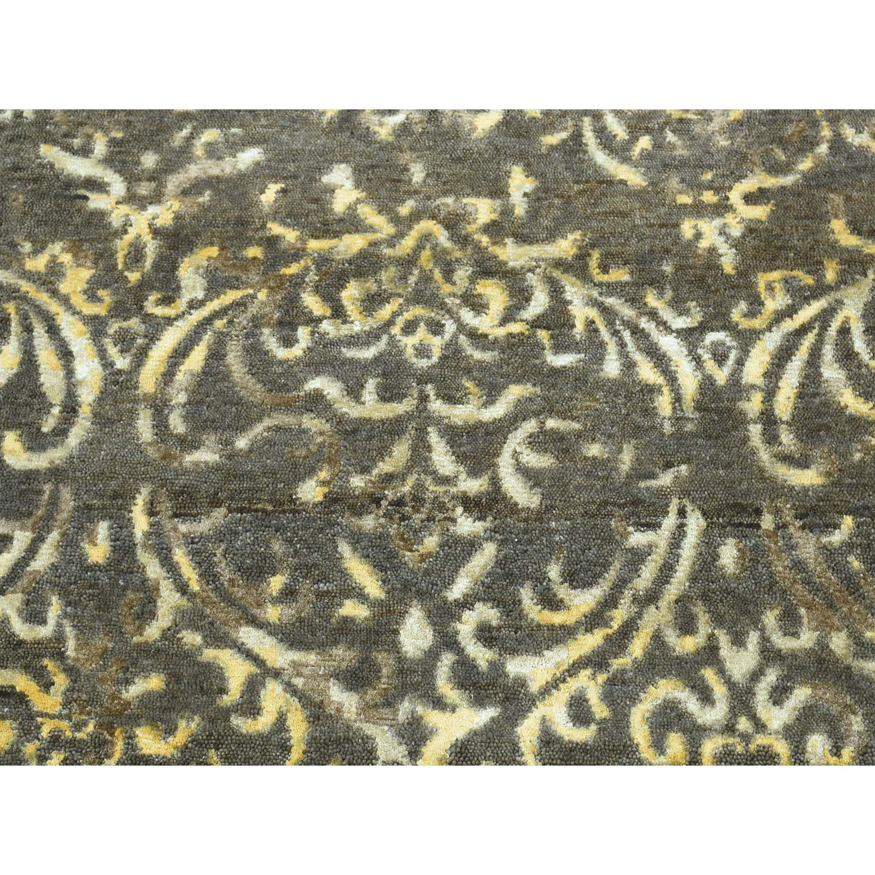 2-x9-10  Hand-Knotted Tone on Tone Damask Wool and Silk Oriental Rug 