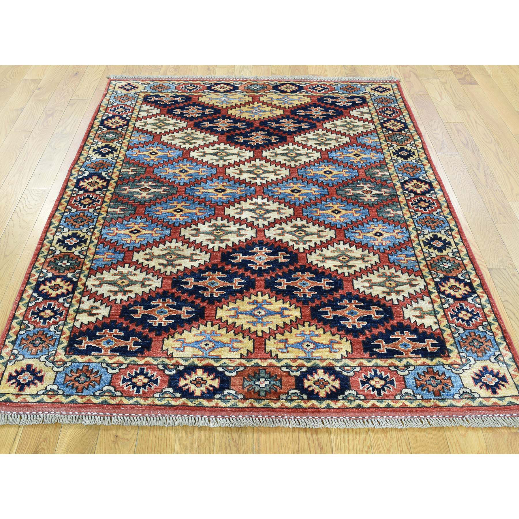 4-2 x5-8  Hand-Knotted 100 Percent Wool Afghan Ersari Oriental Carpet 