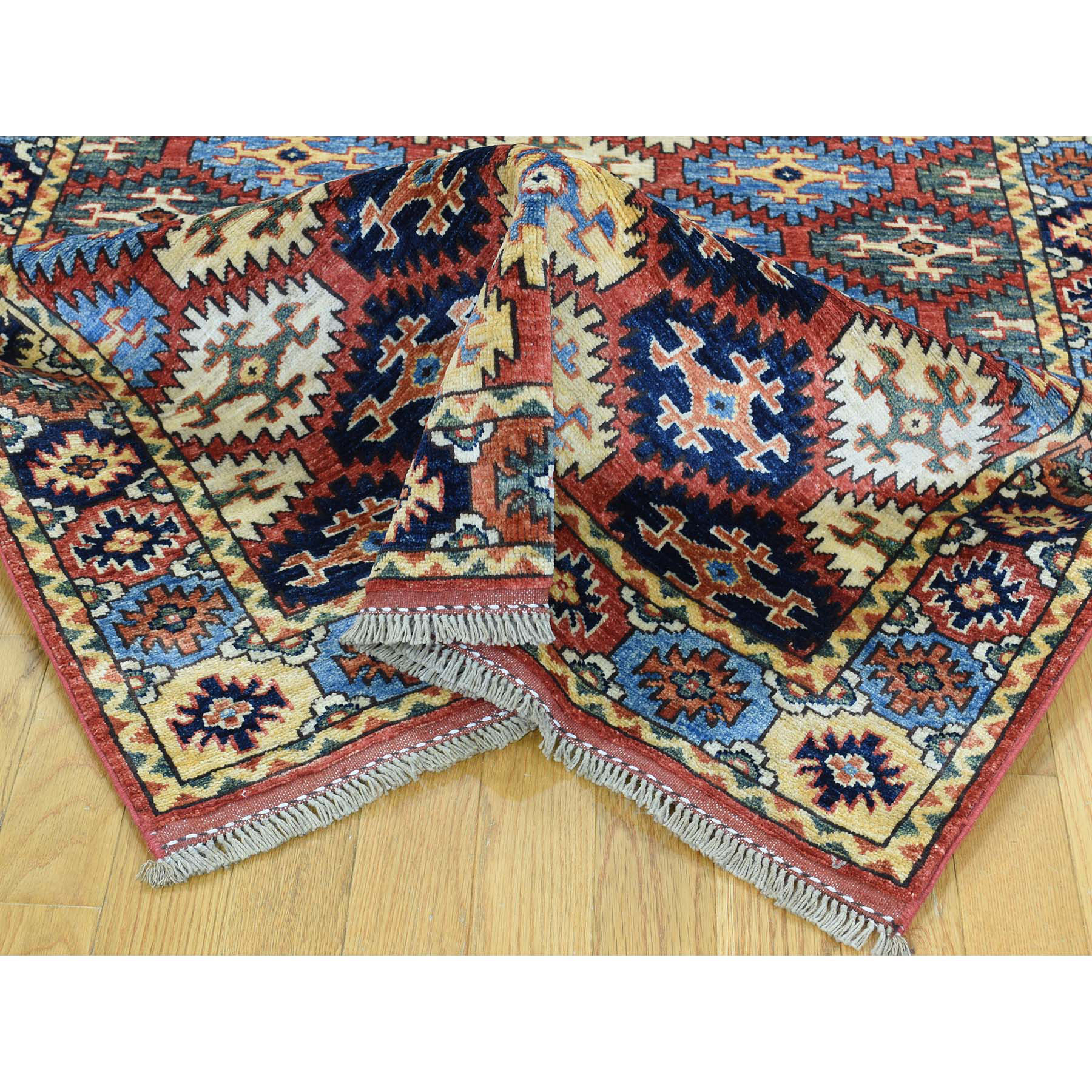 4-2 x5-8  Hand-Knotted 100 Percent Wool Afghan Ersari Oriental Carpet 