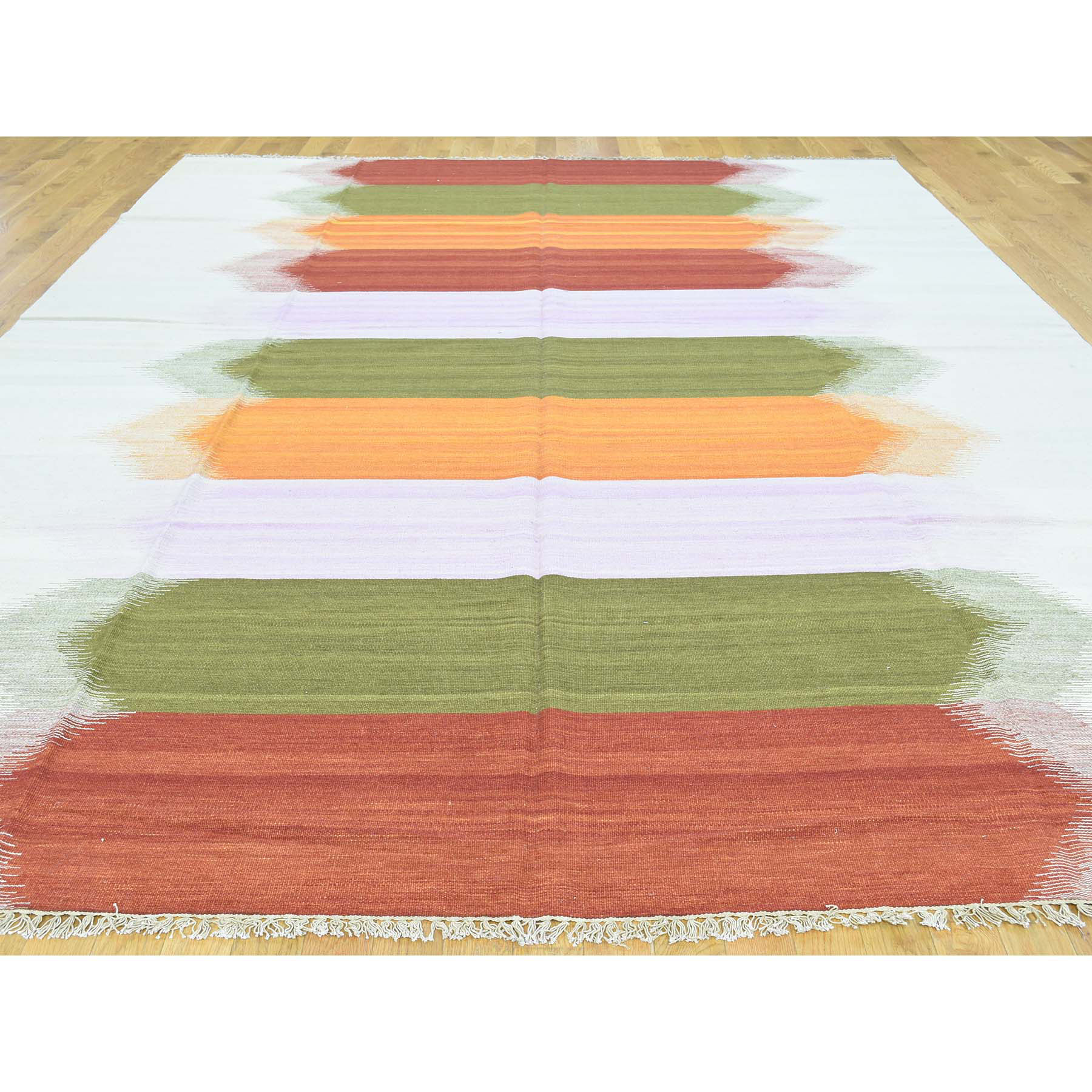 9-x12-7  Flat Weave Reversible Durie Kilim Colorful Hand-Woven Carpet 