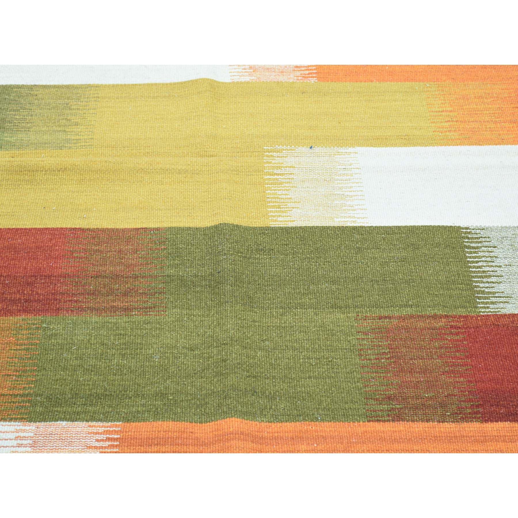 4-x6-2  Hand-Woven Durie Kilim 100 Percent Wool Flat Weave Colorful Rug 