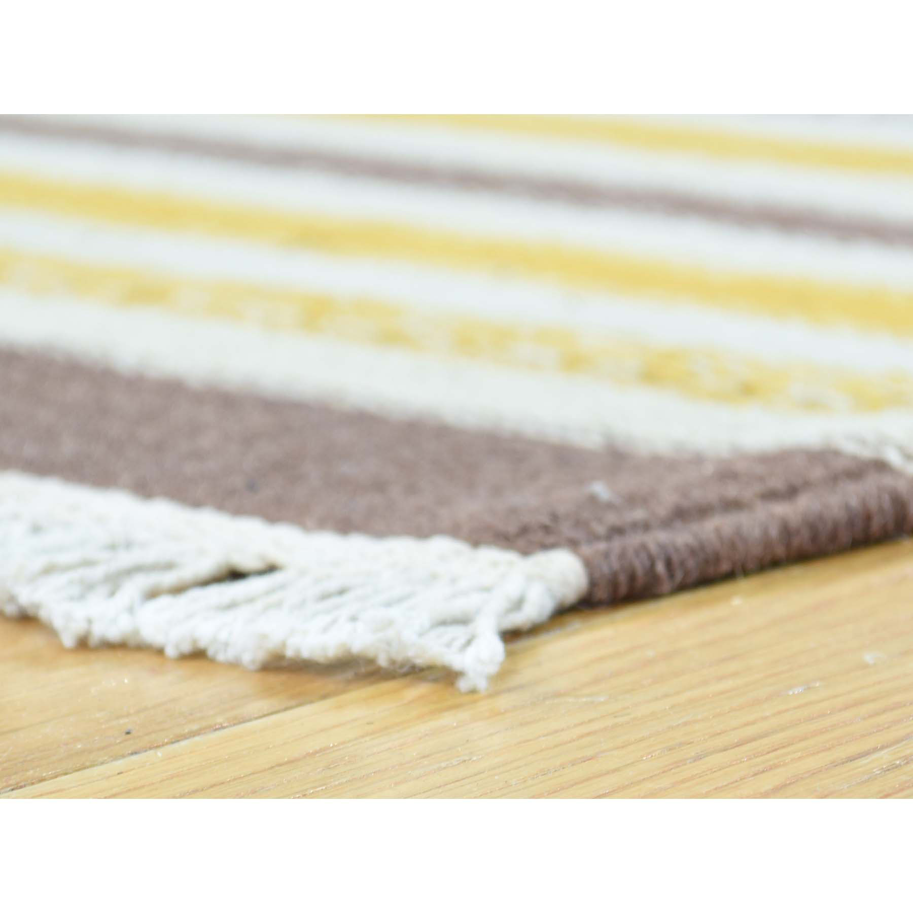 2-5 x8- Hand-Woven Pure Wool Flat Weave Striped Durie Kilim Runner Rug 
