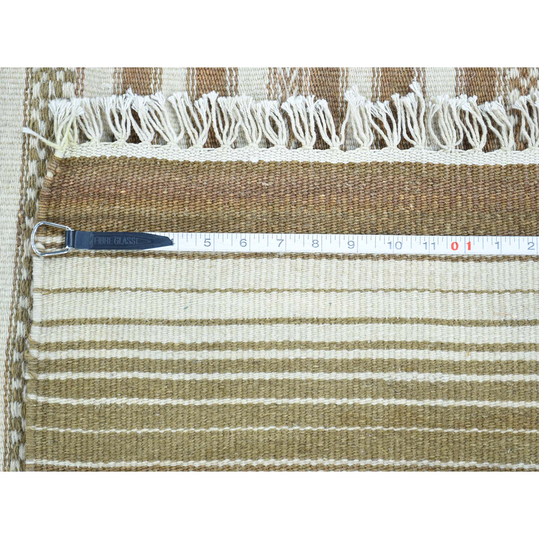 2-10 x5- Hand-Woven Striped Durie Kilim Flat Weave Oriental Carpet 