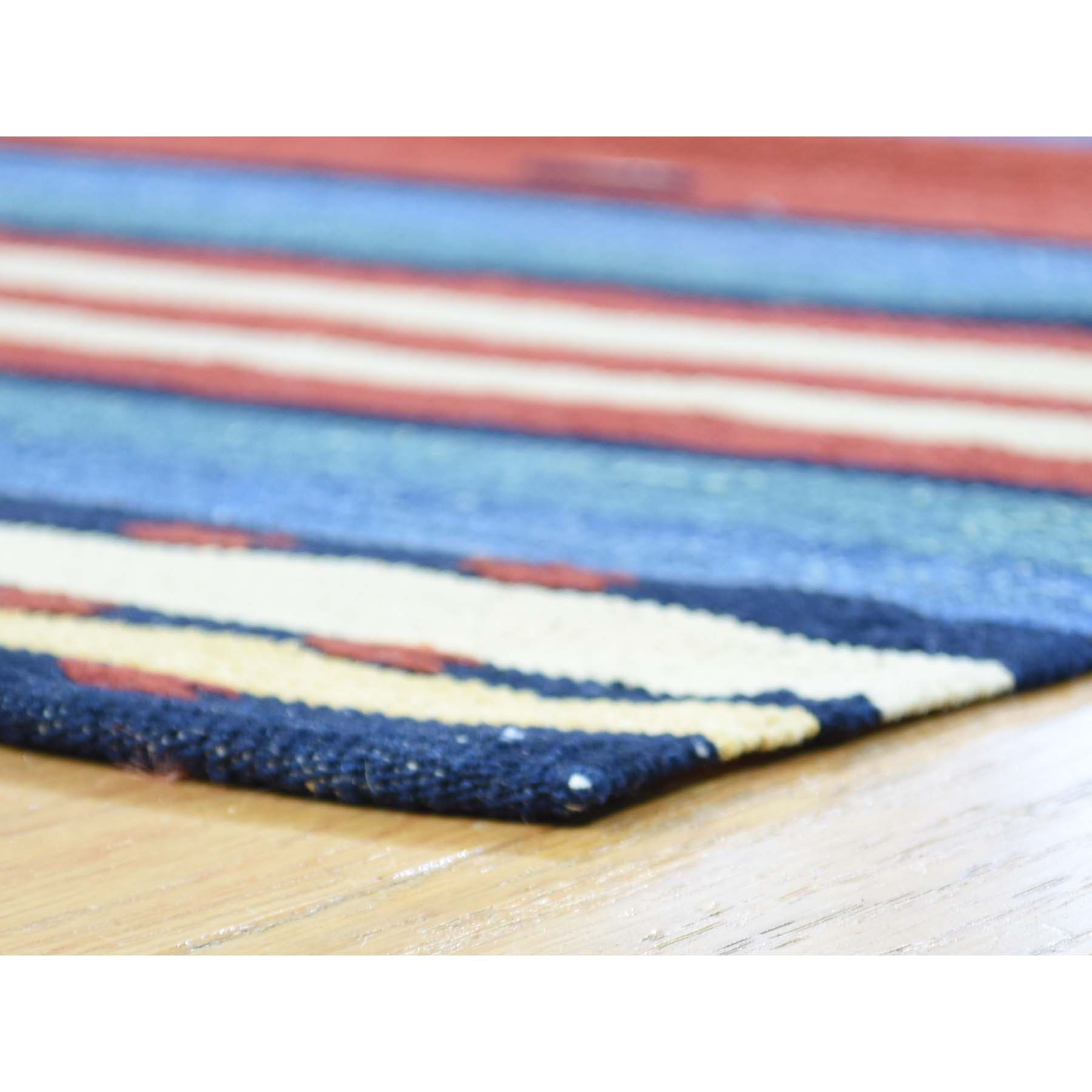 8-7 x10-3  Hand-Woven Durie Kilim Flat Weave Pure Wool Striped Rug 