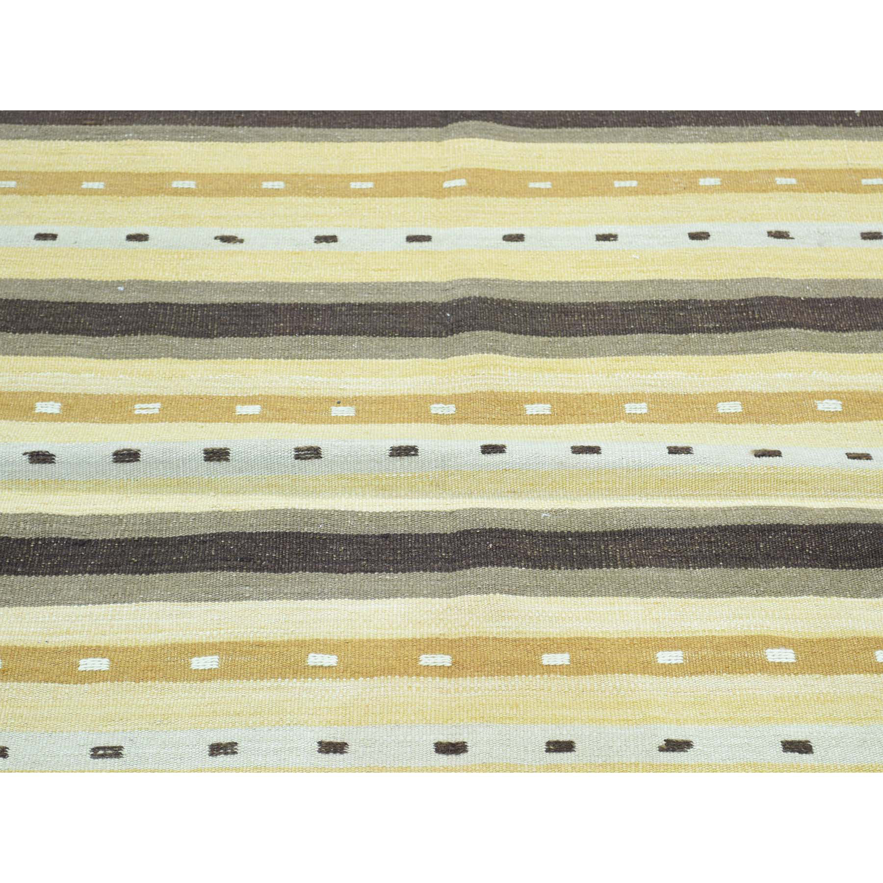 3-1 x5-2  Flat Weave Hand-Woven Reversible Striped Qashqai Kilim Rug 
