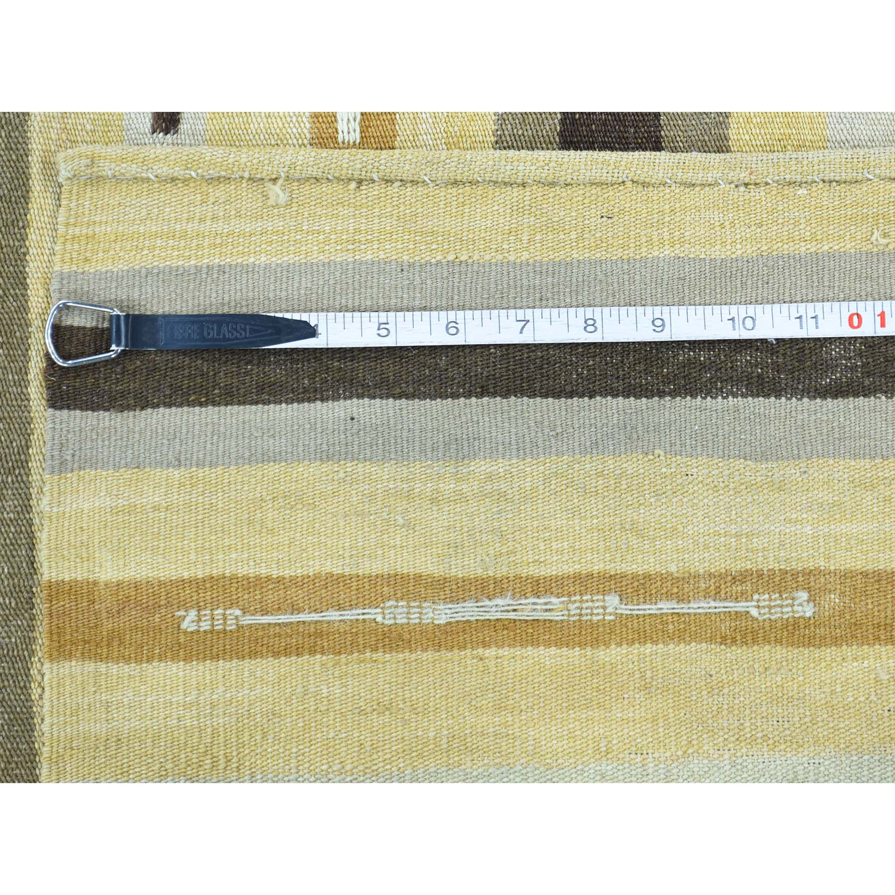 3-1 x5-2  Flat Weave Hand-Woven Reversible Striped Qashqai Kilim Rug 