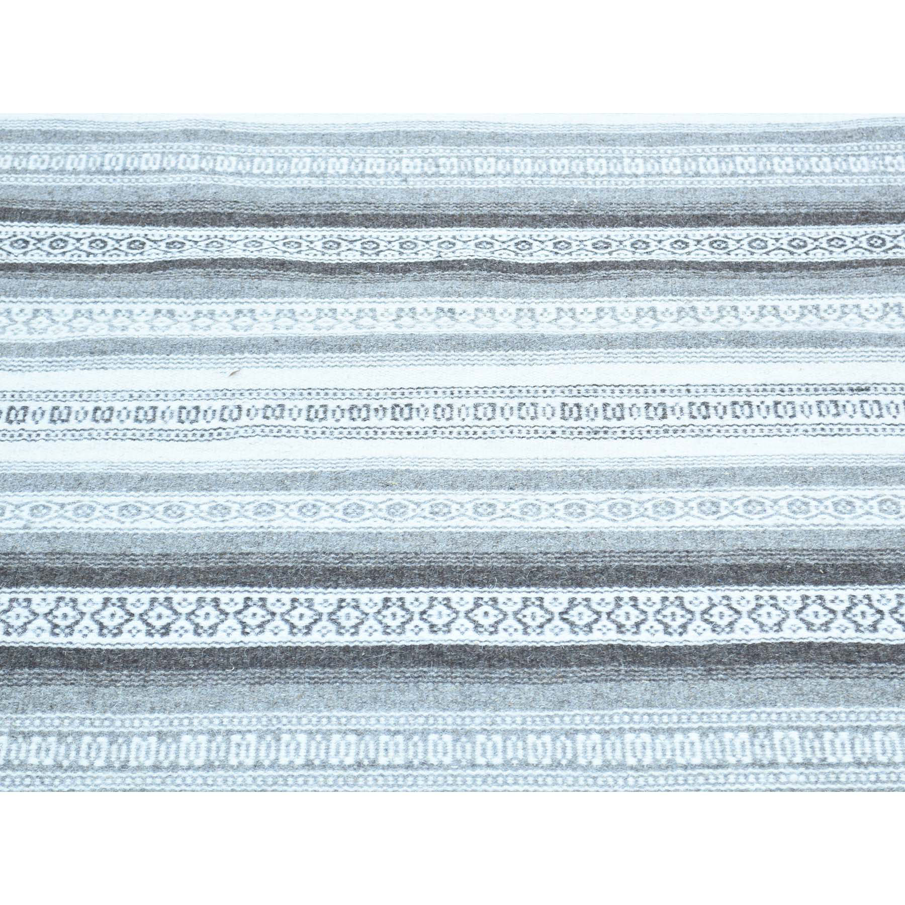 3-x5-1  Striped Reversible Kilim Hand-Woven Oriental Flat Weave Rug 