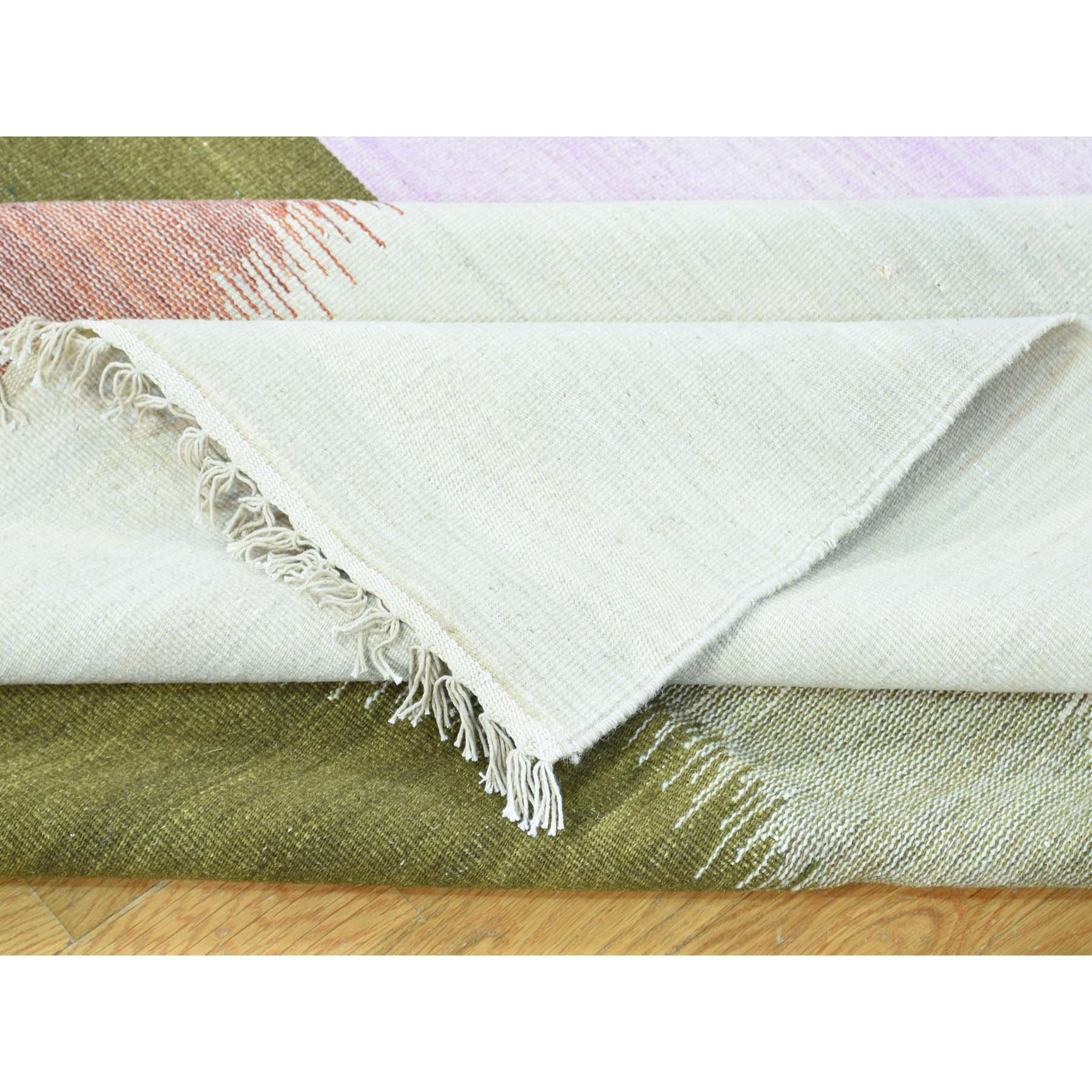 10-x14-7  Hand-Woven Colorful Kilim Pure Wool Flat Weave Oriental Rug 