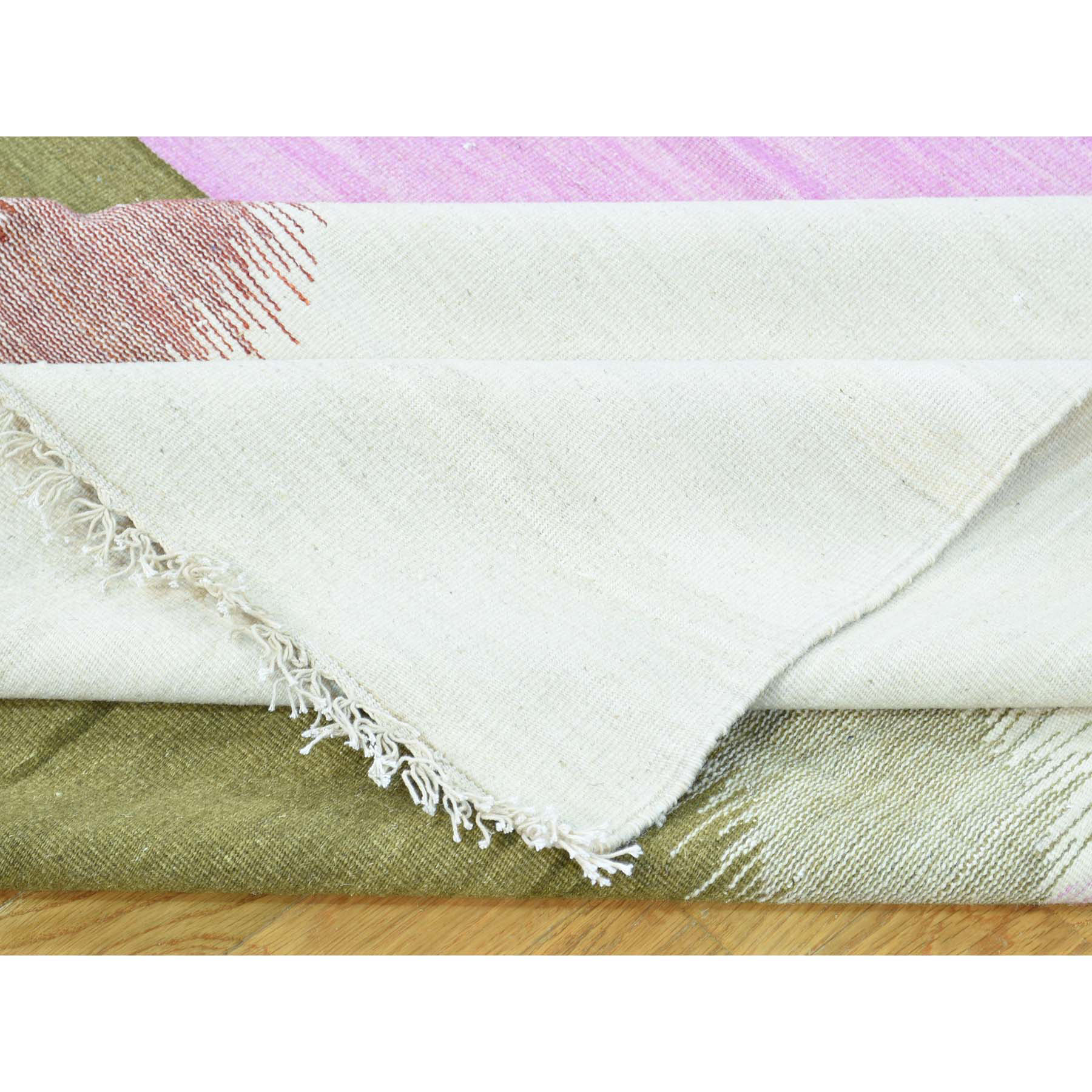 10-x14-8  Hand-Woven Dazzling Kilim Pure Wool Flat Weave Oriental Rug 
