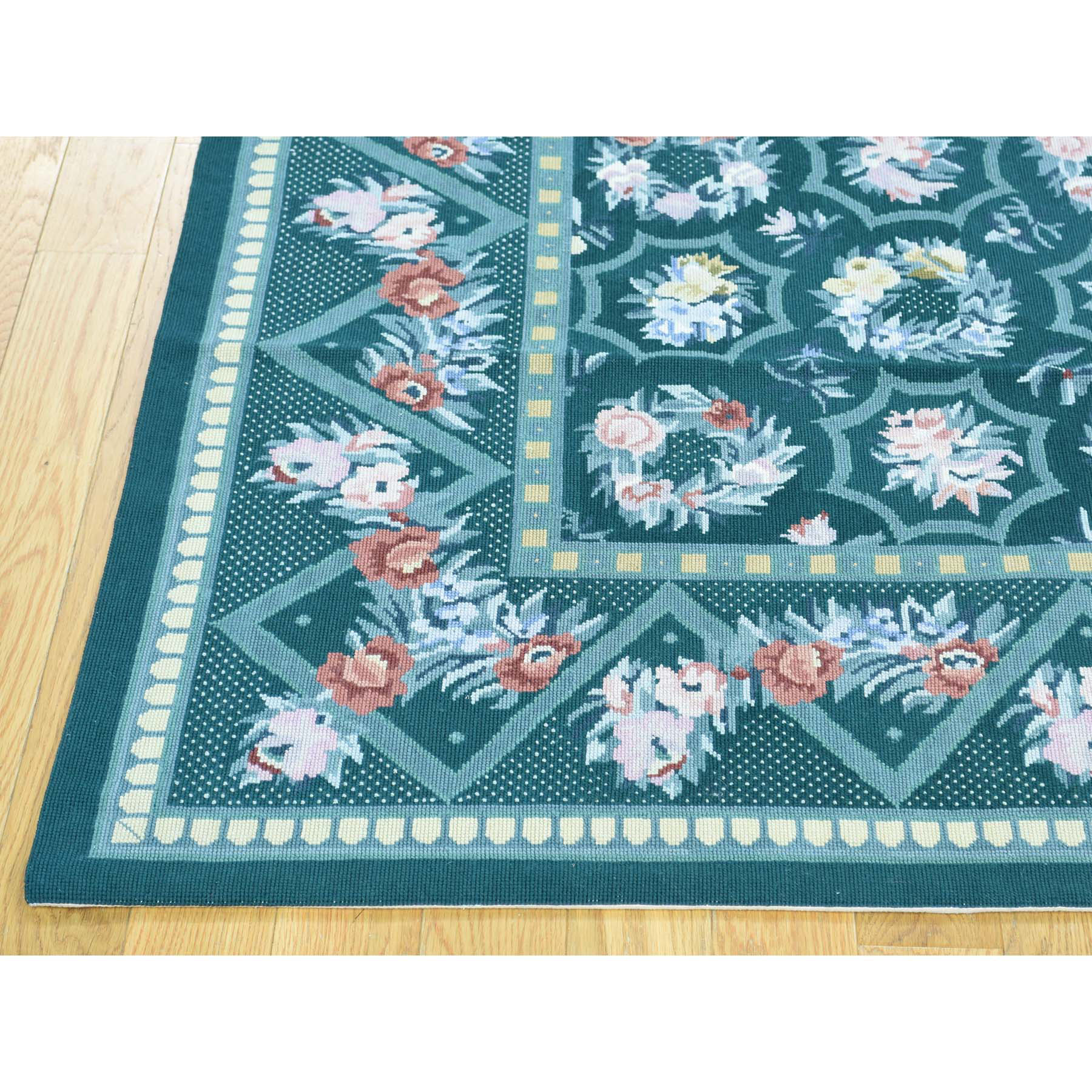 6-1 x9-2  Needlepoint Flat Weave Pure Wool Hand-Woven Oriental Rug 