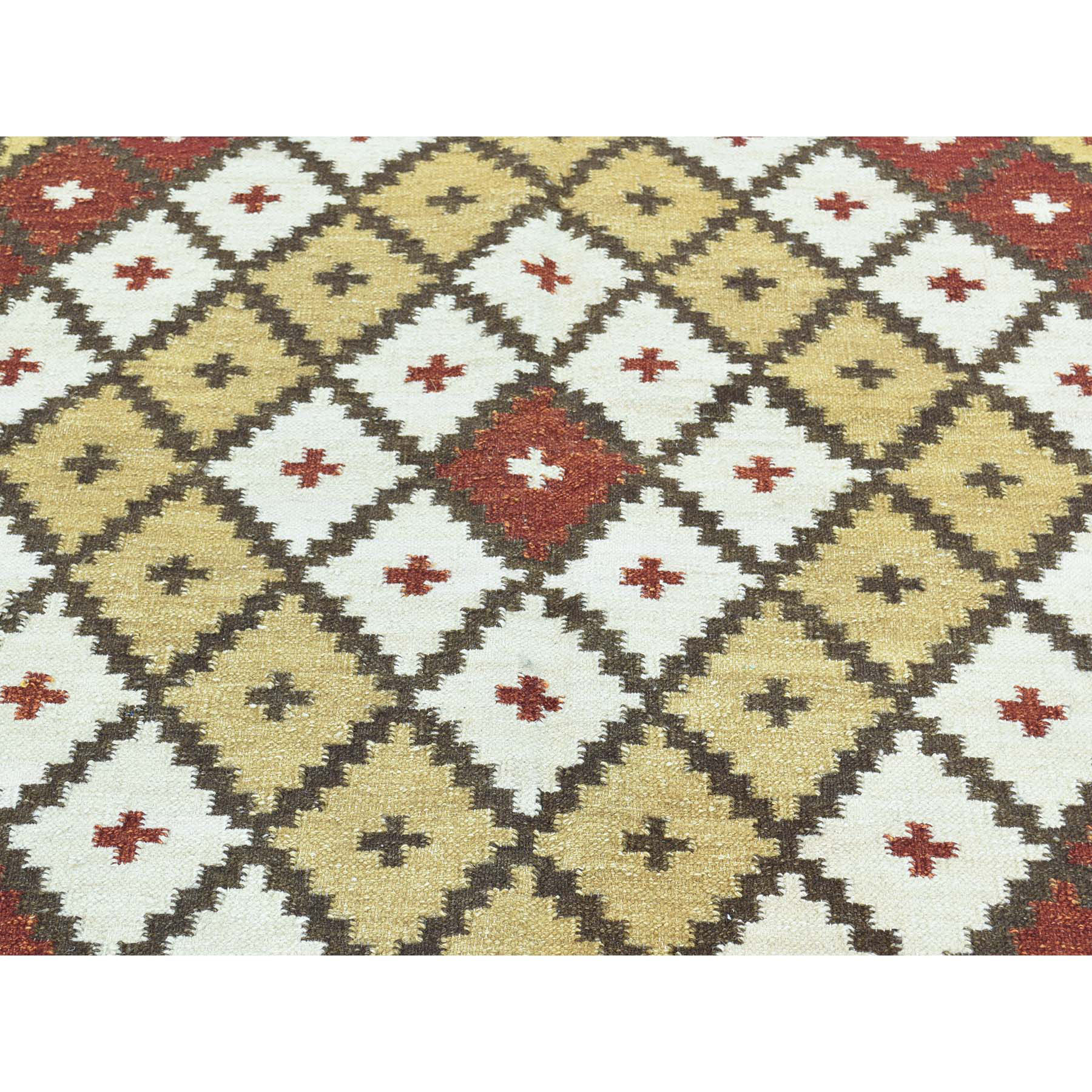 5-3 x8- 100 Percent Wool Hand-Woven Anatolian Kilim Flat Weave Rug 