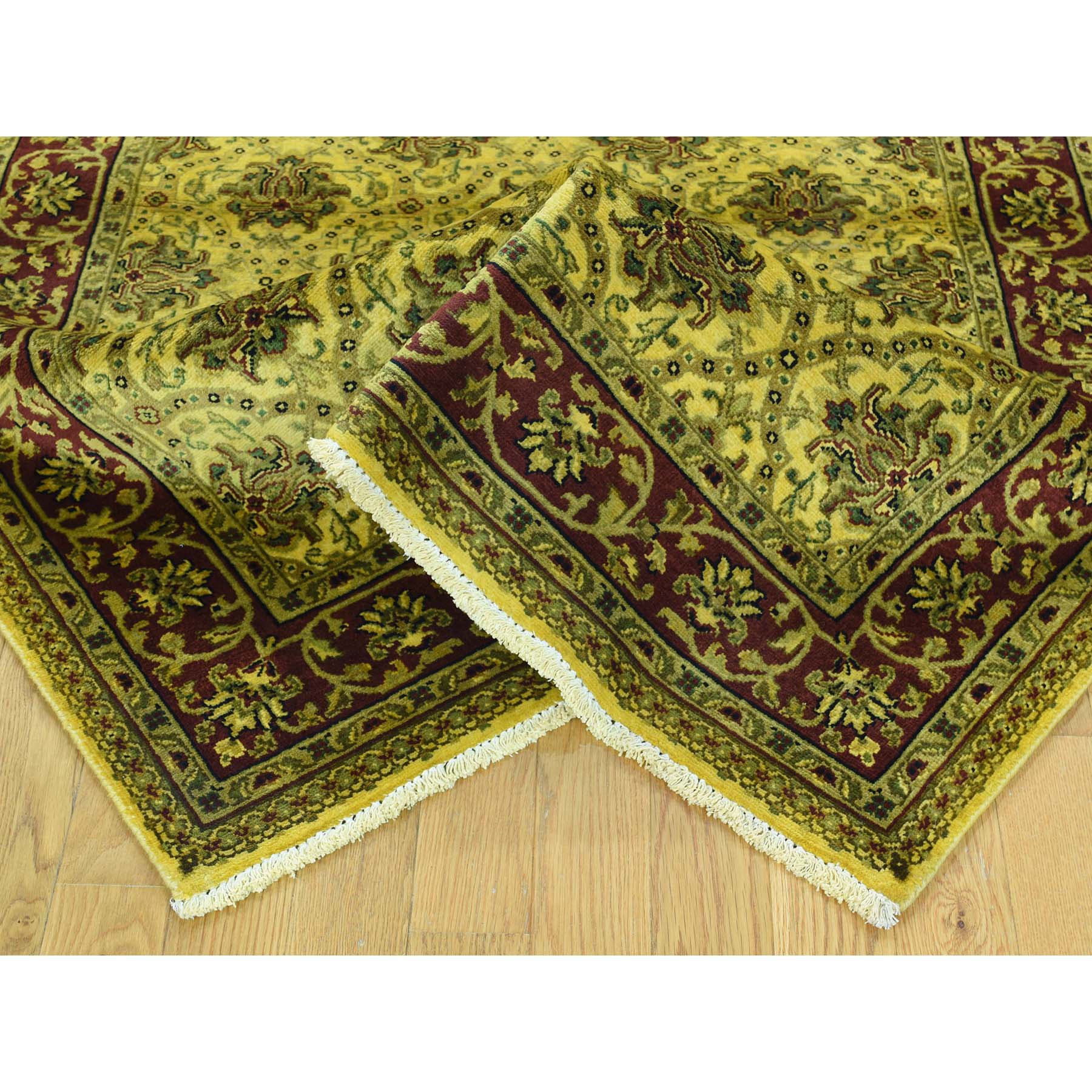4-x5-10  Handmade Pure Wool Overdyed Persian Herati Vintage Oriental Rug 