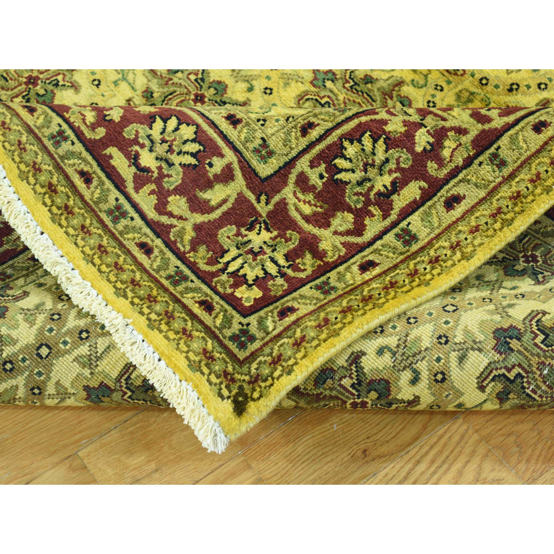 4-x5-10  Handmade Pure Wool Overdyed Persian Herati Vintage Oriental Rug 