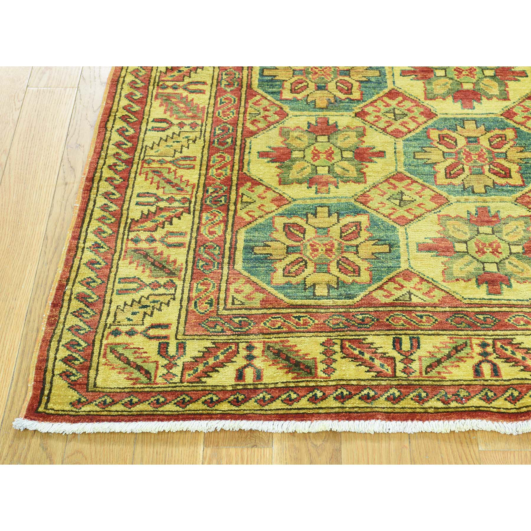 4-9 x6-7  Overdyed Super Kazak Hand-Knotted Pure Wool Oriental Rug 