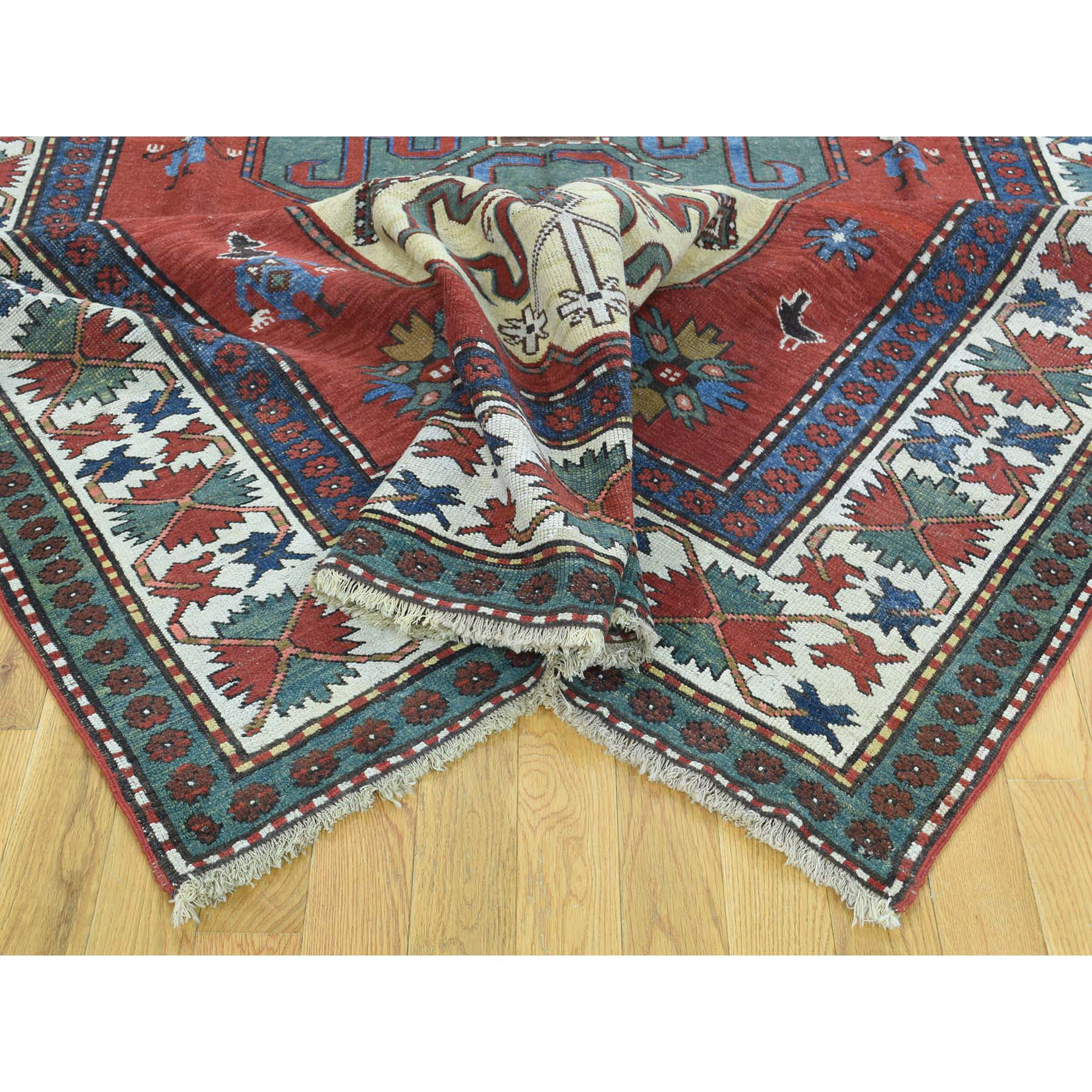 6-x8-9  Antique Kazak Exc Cond 100 Percent Wool Oriental Rug 