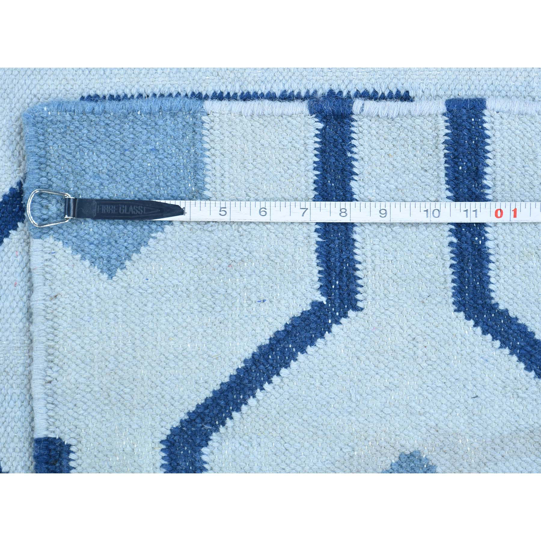 9-1 x12- Handmade Geometric Design Reversible Kilim Flat Weave Carpet 
