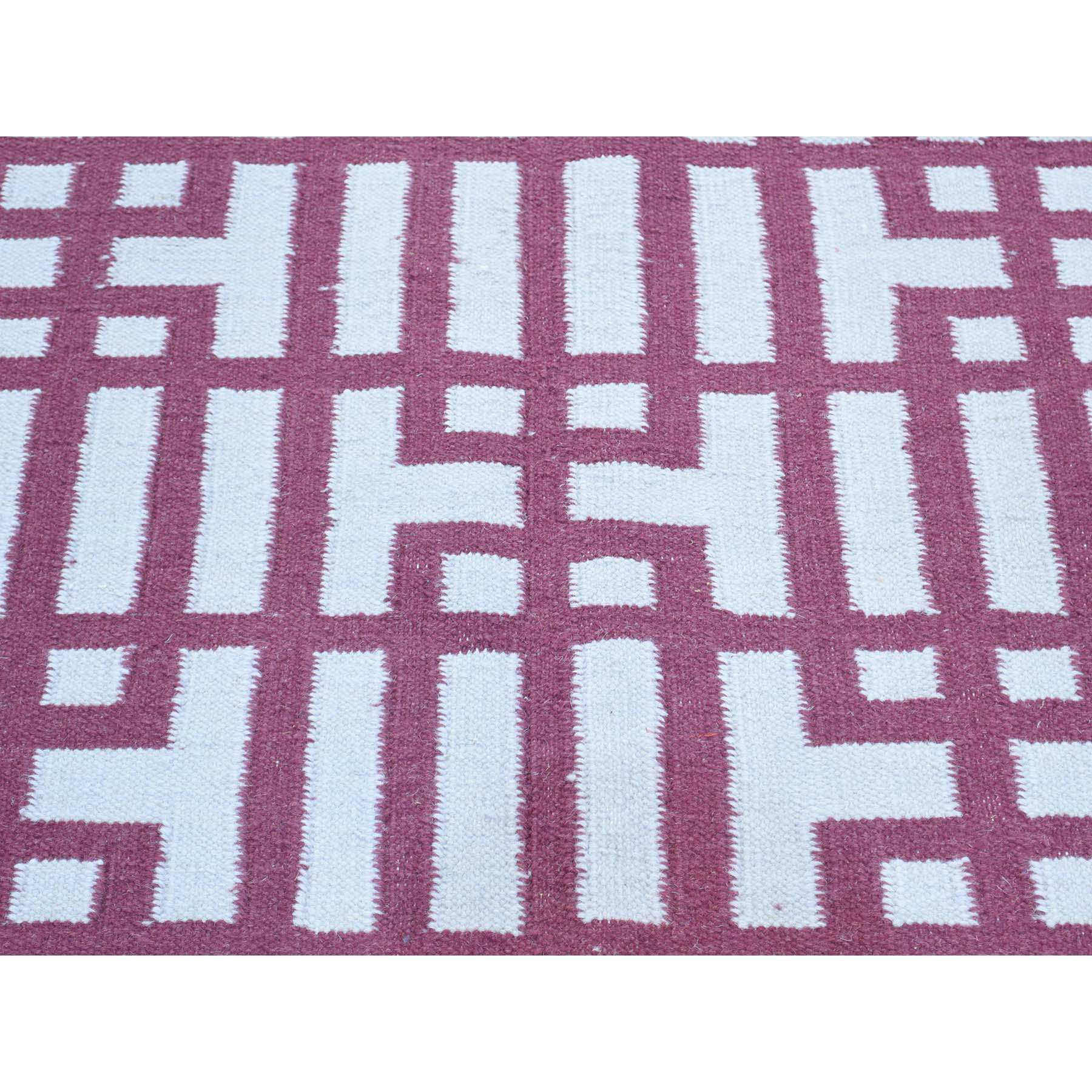 4-4 x6- Hand-Woven Reversible Kilim Flat Weave Pure Wool Carpet 
