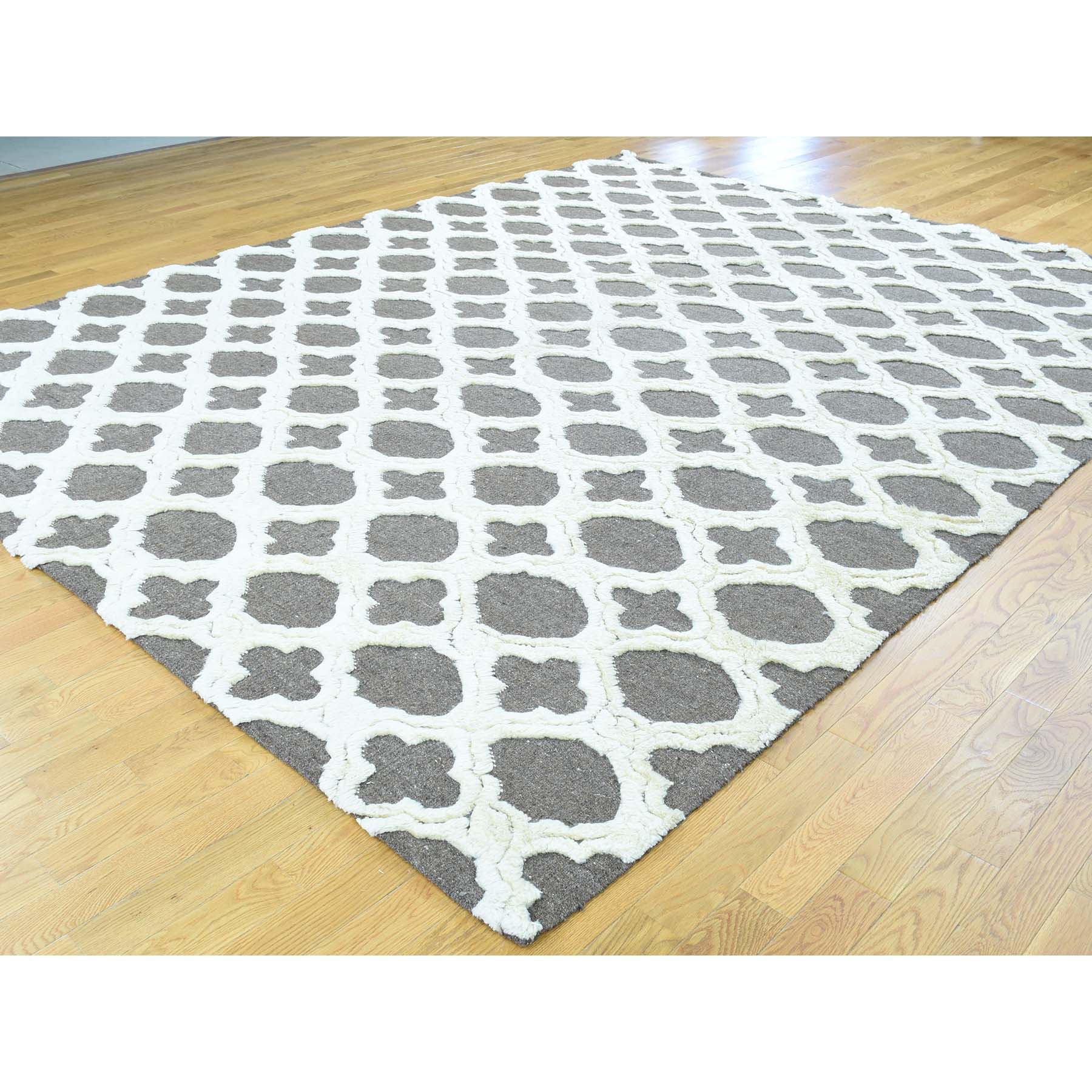 9-3 x11-7  Moroccan Berber Design Hand-Knotted High And Low Pile Rug 