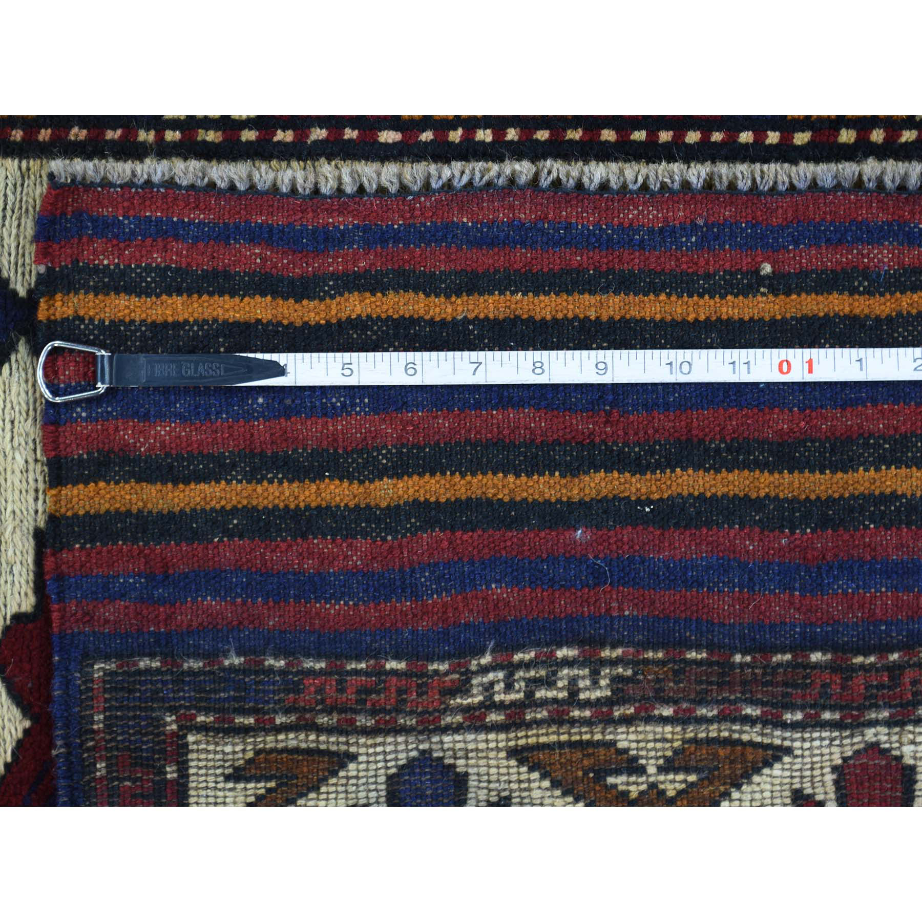 4-1 x6-3  Afghan Baluch With Soumak Weave Hand-Knotted Oriental Carpet 