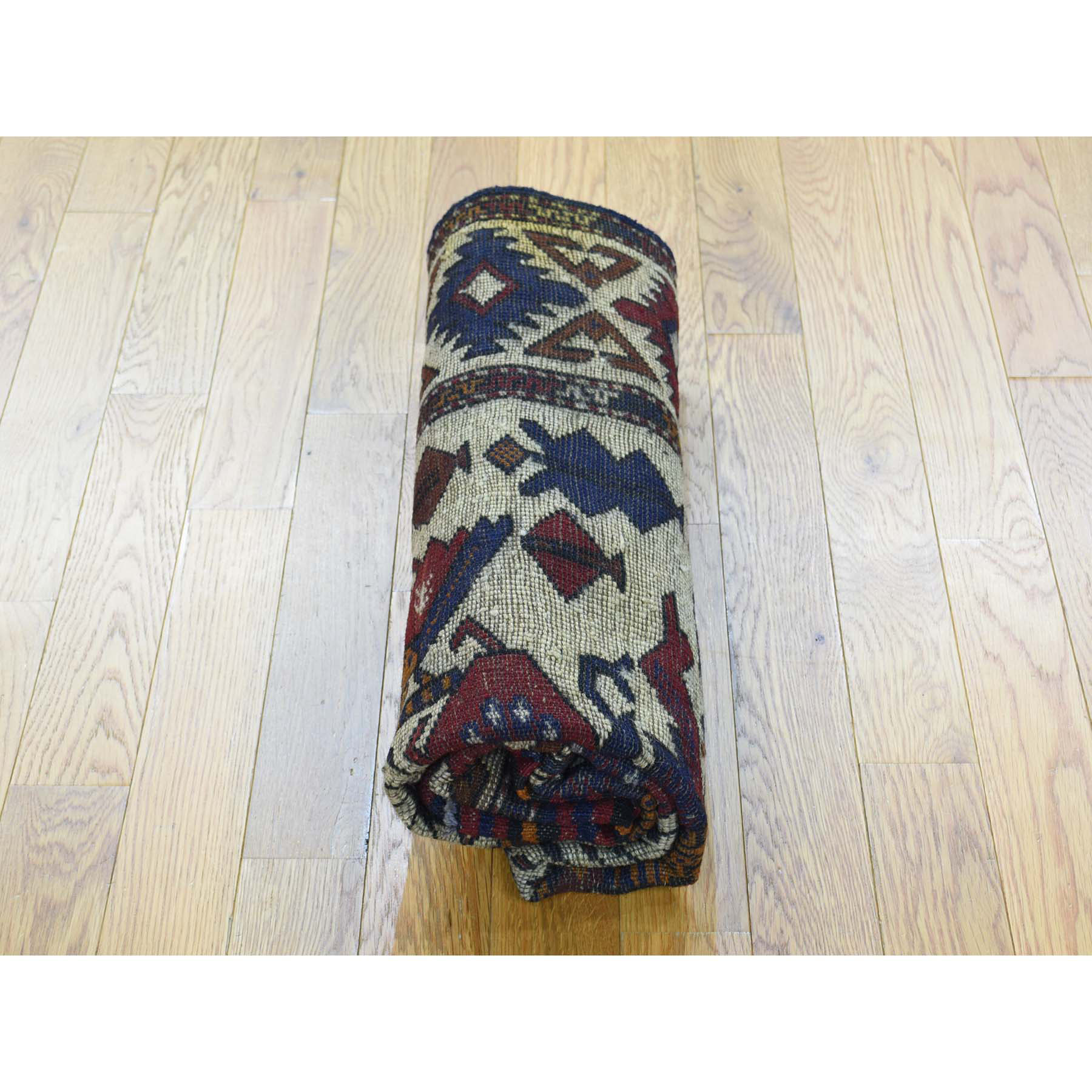 4-1 x6-3  Afghan Baluch With Soumak Weave Hand-Knotted Oriental Carpet 