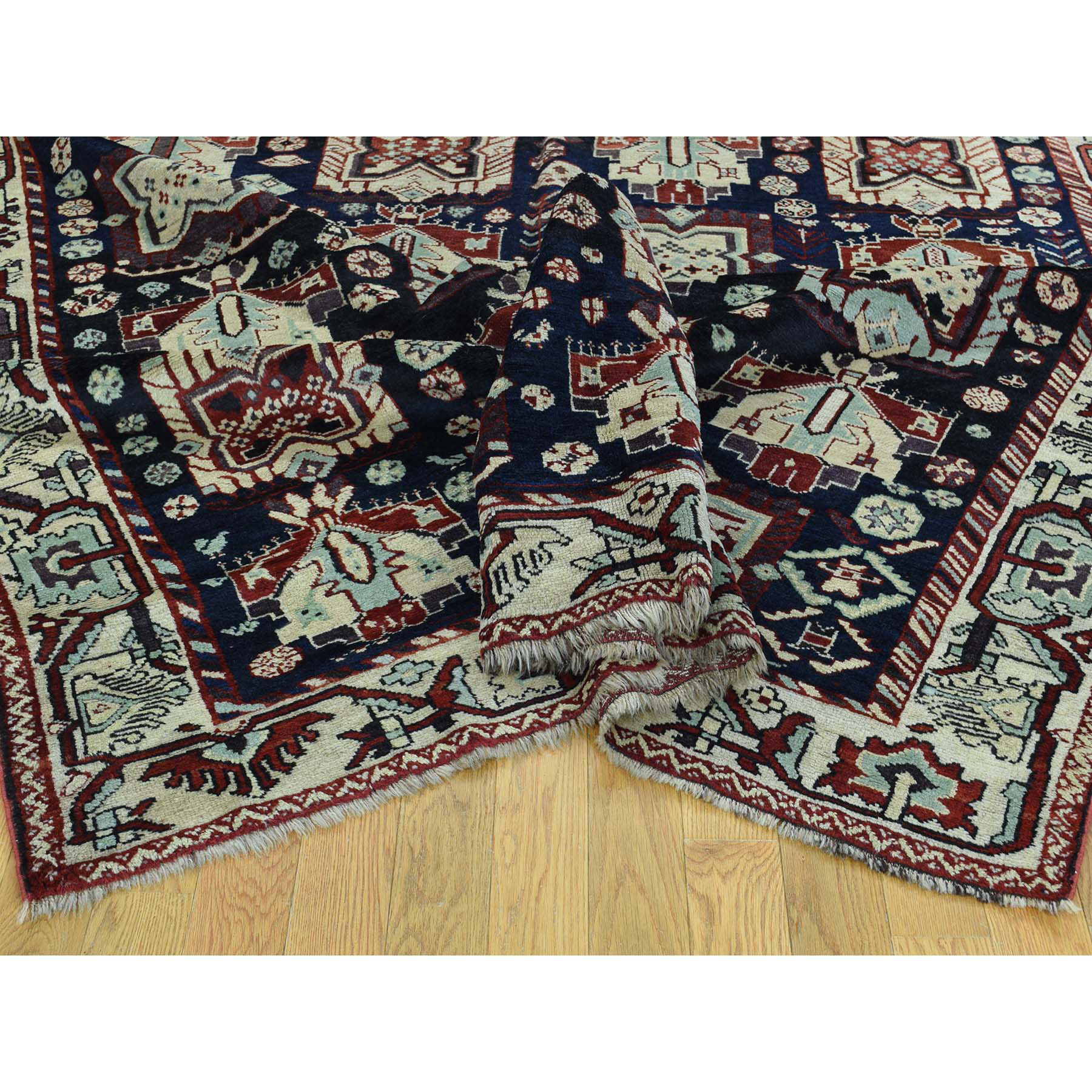 6-6 x10- Hand-Knotted Antique Persian Kurdish Full Pile Exc Cond Rug 
