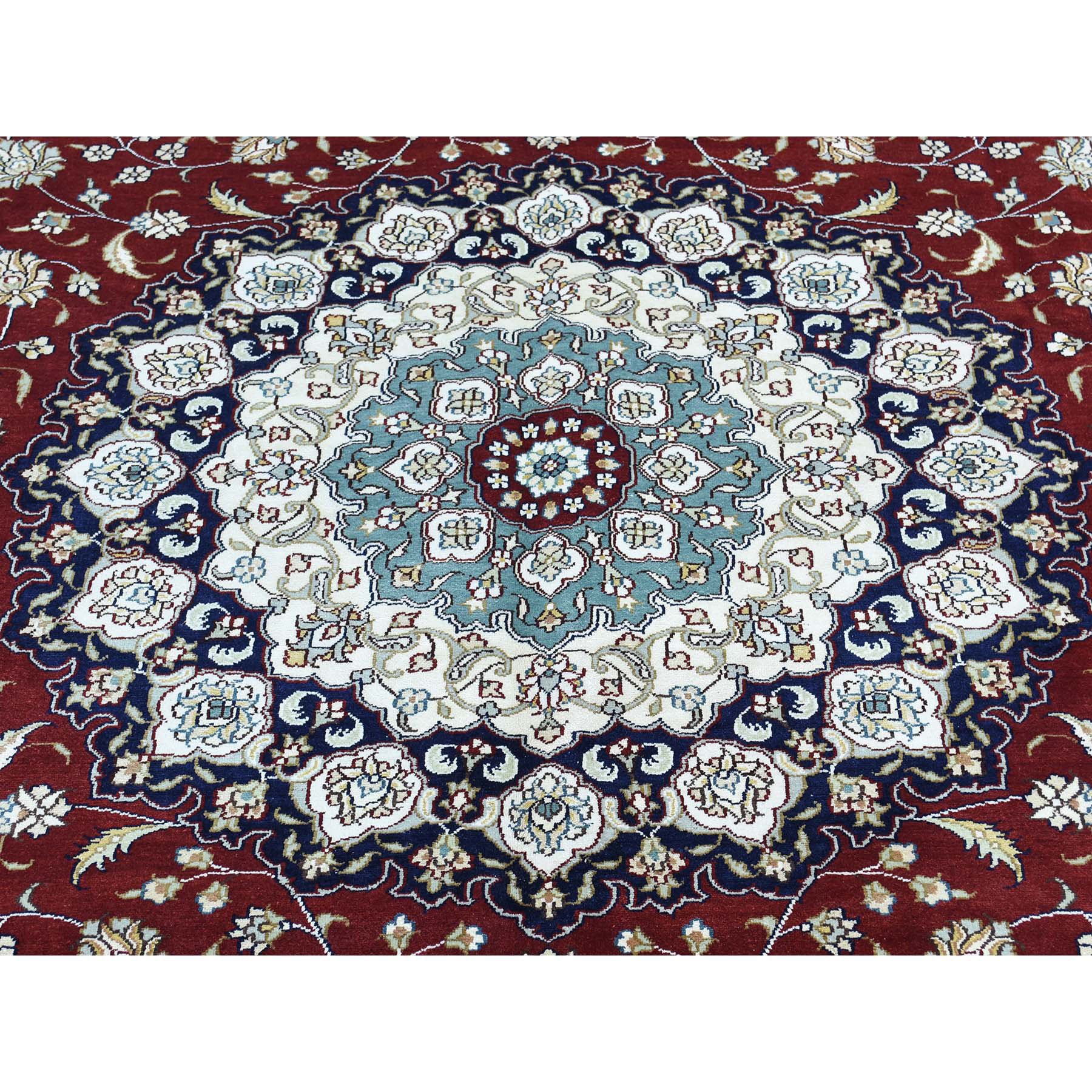 8-1 x10- 100 Percent Silk 400 Kpsi Tabriz Hand-Knotted Oriental Rug 