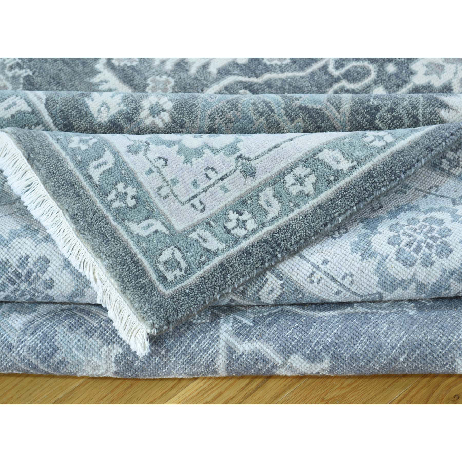 8-x10-1  Silver Wash Serapi Heriz Hand-Knotted Pure Wool Oriental Rug 