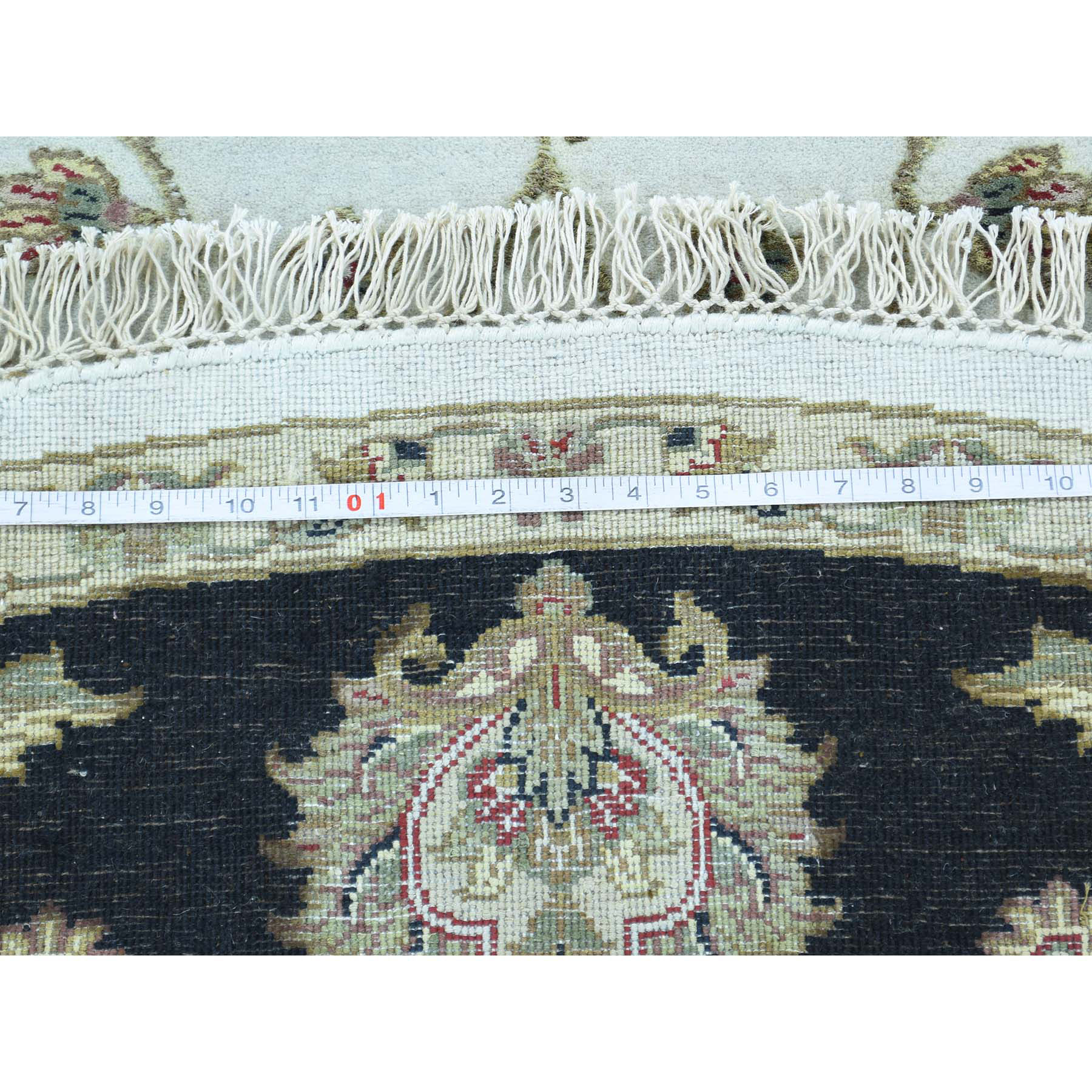 8-x8- Hand-Knotted Round Rajasthan Half Wool And Half Silk Oriental Rug 