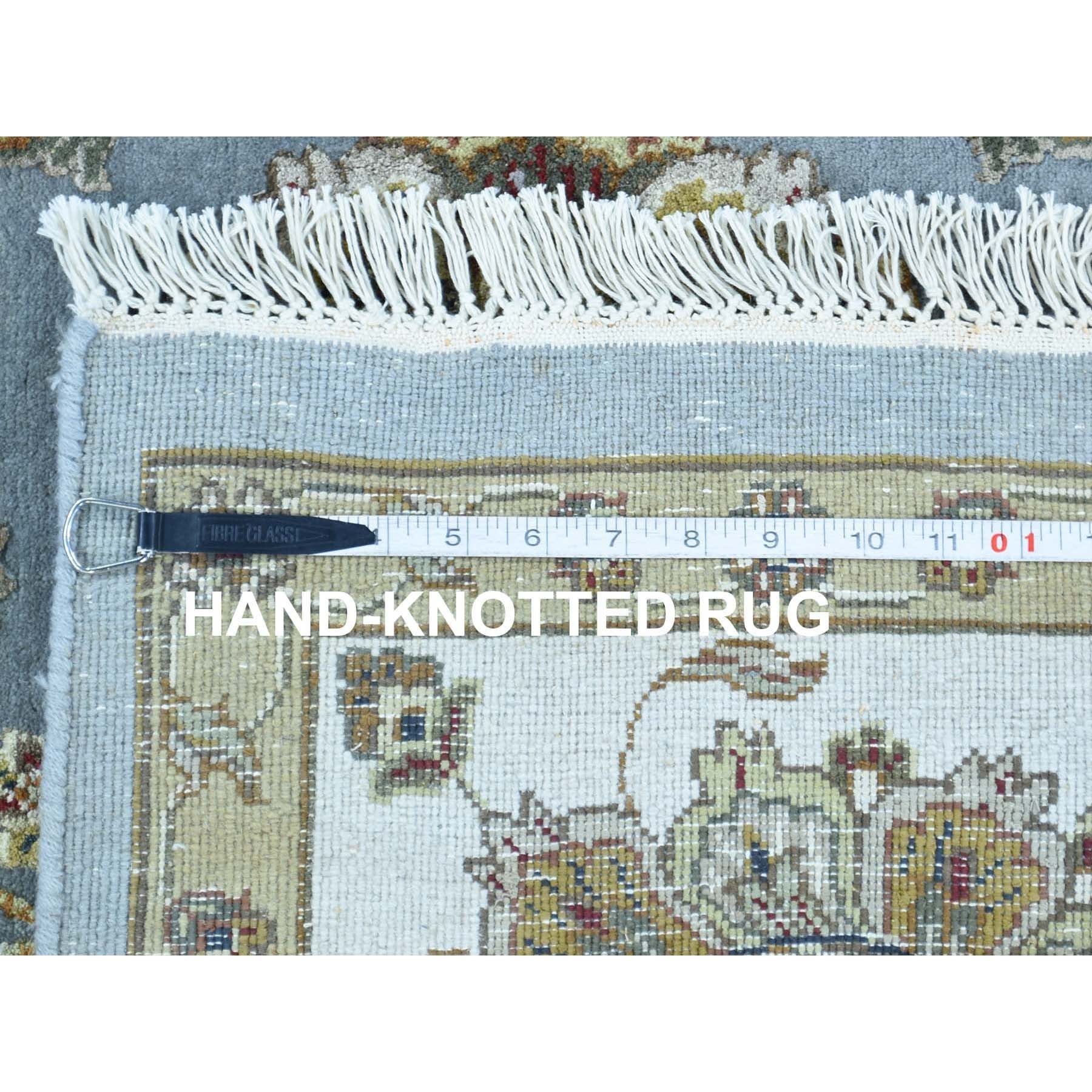 8-x10- Half Wool And Half Silk Hand-Knotted Rajasthan Silk Flower Rug 