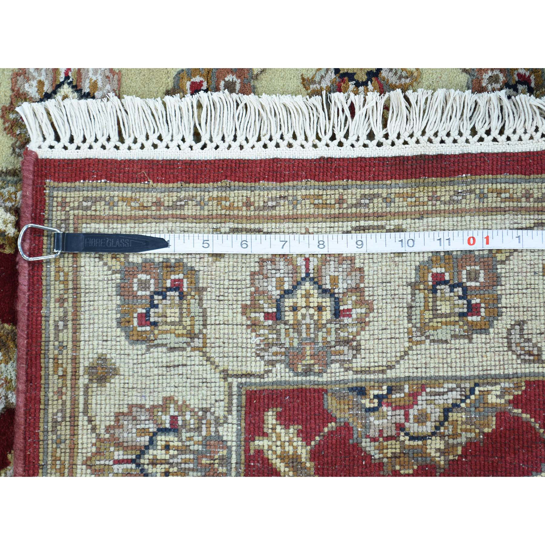 2-6 x14-10  Half Wool And Half Silk Red Rajasthan XL Runner Handmade Rug 