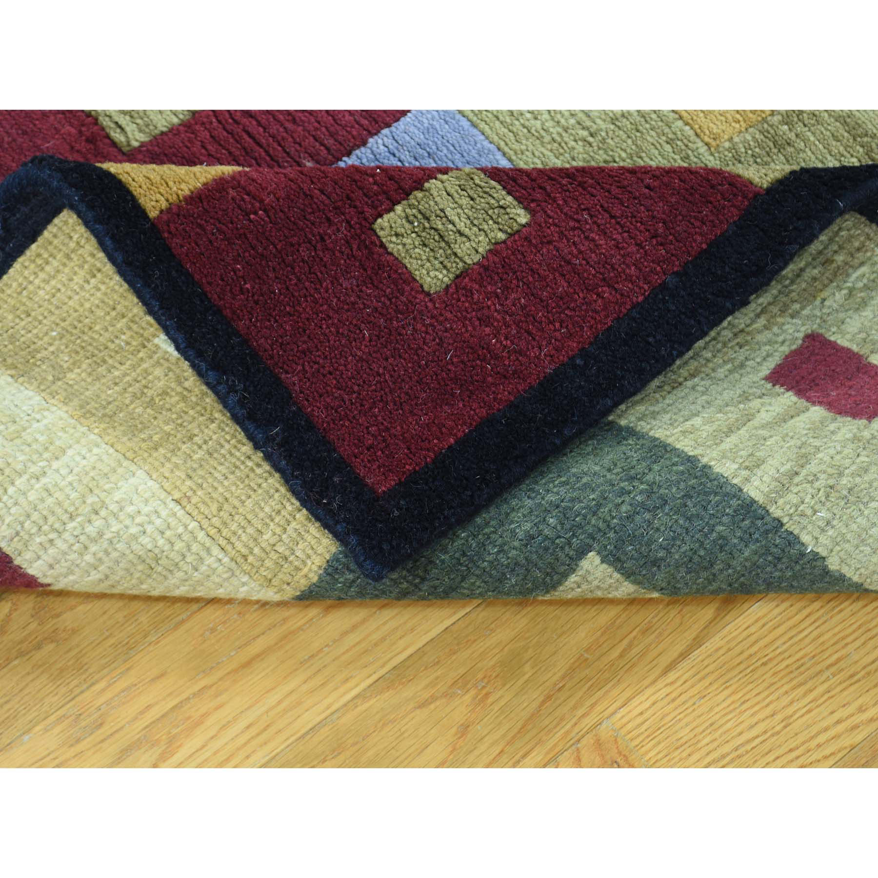 2-7 x9-9  Hand-Knotted Modern Nepali Pure Wool Runner Rug 