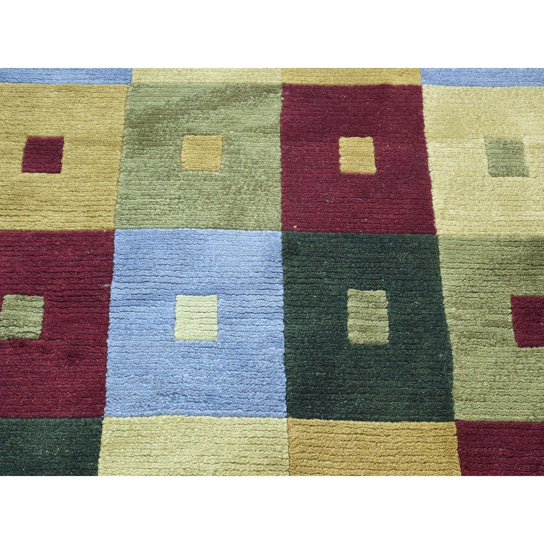 2-7 x9-9  Hand-Knotted Modern Nepali Pure Wool Runner Rug 