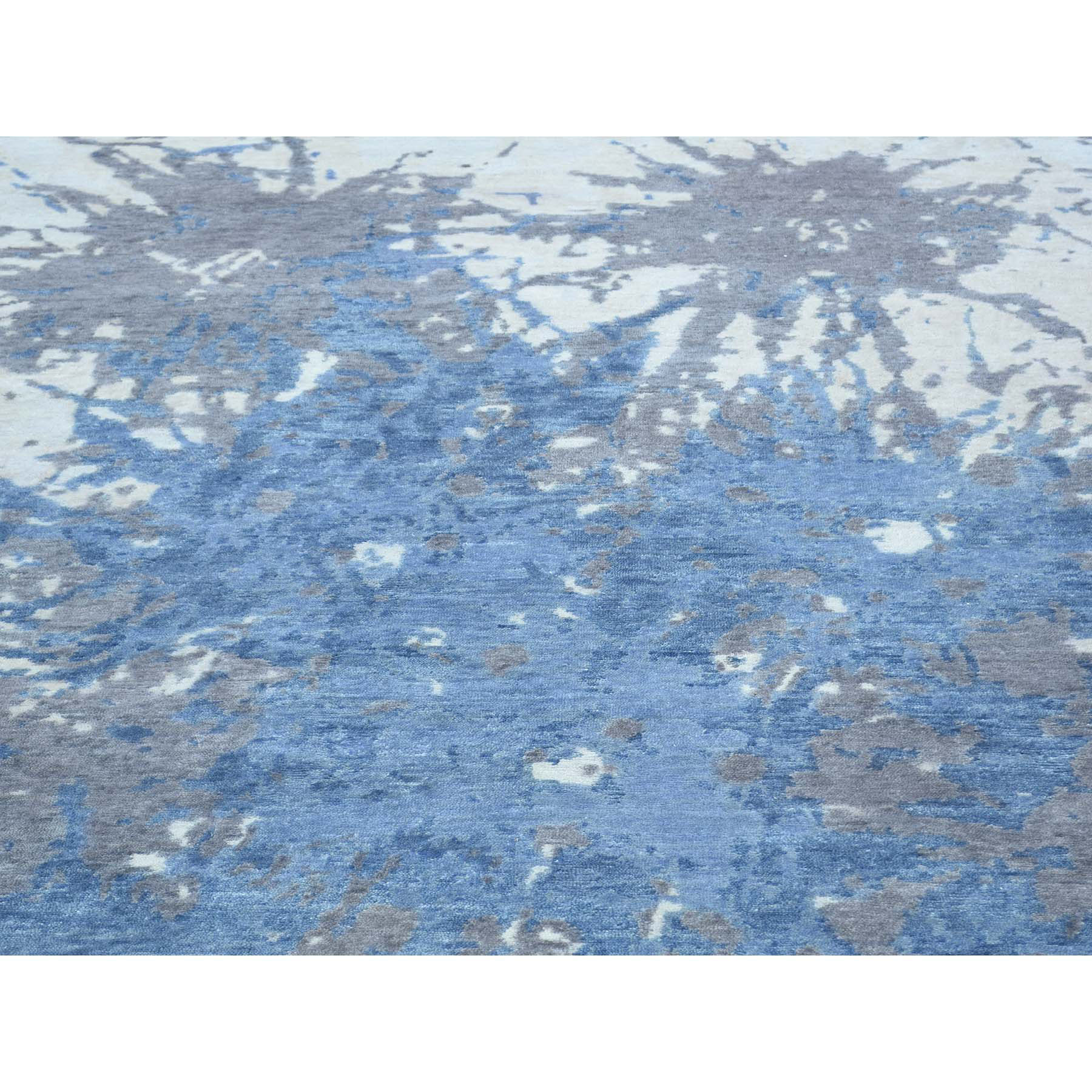 6-x9- Hand-Knotted 100 Percent Wool Splash Abstract Design Carpet 