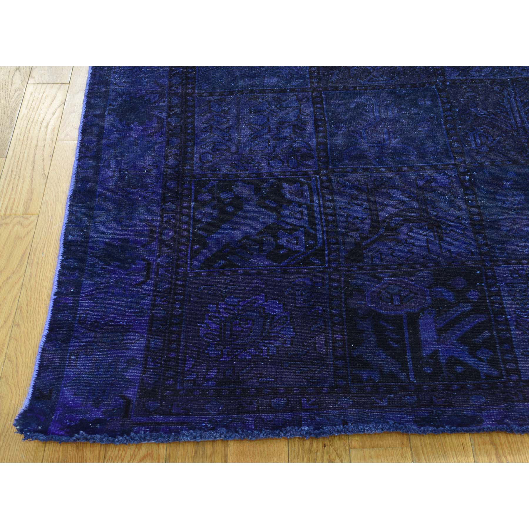 5-6 x10- On clearance Hand-Knotted Bakhtiari Garden Design Overdyed Wide Runner Rug 