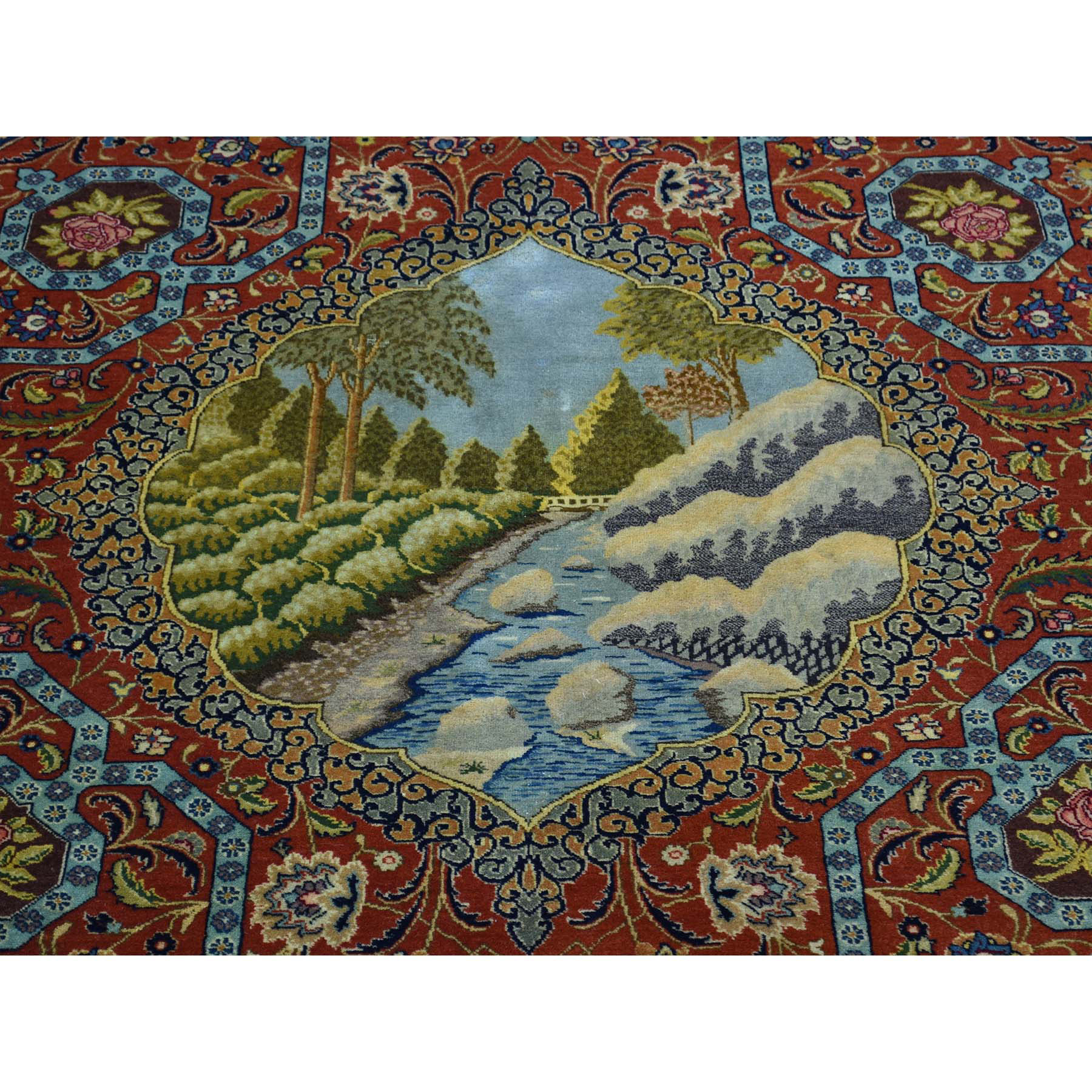 4-7 x5-4  Antique Persian Tabriz Pictorial Mint Cond Oriental Rug 