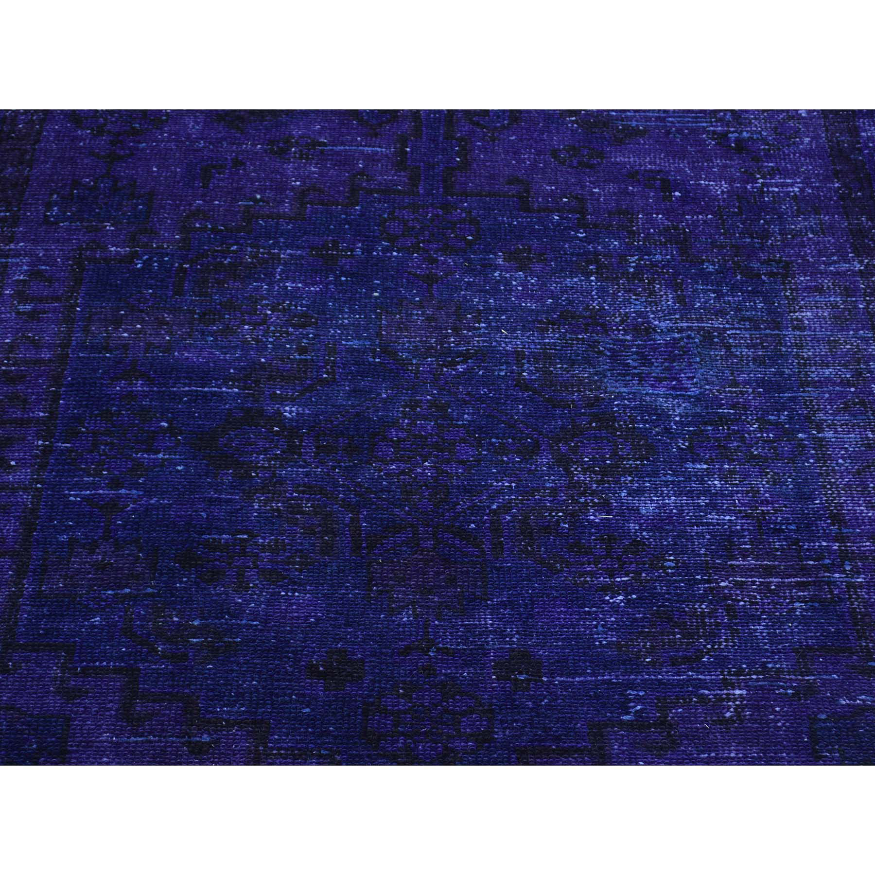 3-1 x9-7  On Clearance Hand-Knotted Pure Wool Overdyed Hamadan Runner Worn Rug 