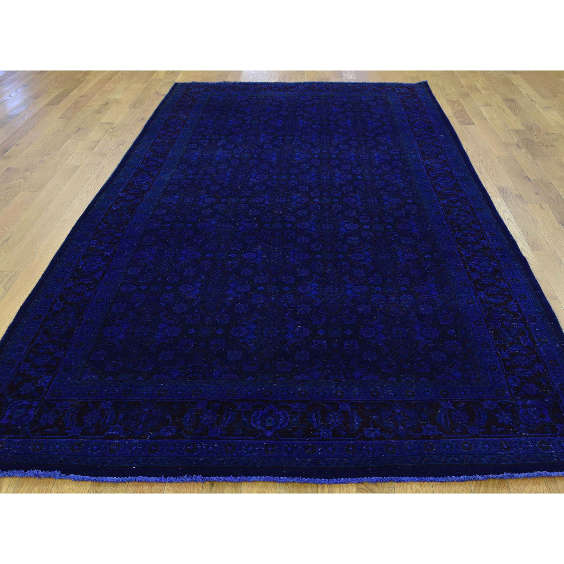 5-3 x10-2  On Clearance Overdyed Persian Tabriz Herat Design Vintage Wide Runner Rug 