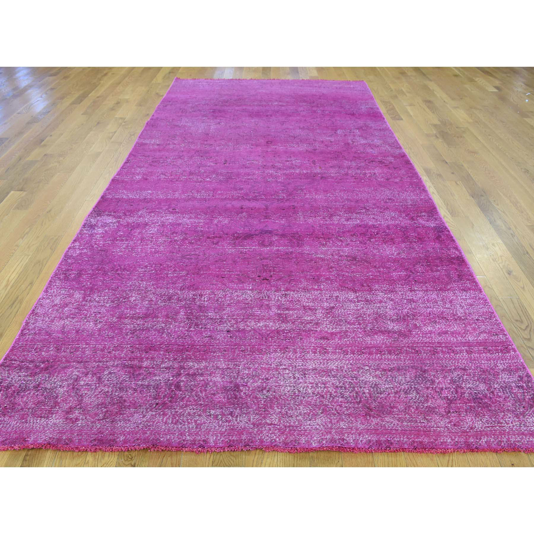 5-5 x11-5  On Clearance Hand-Knotted Overdyed Worn Persian Tabriz Wide Runner Rug 