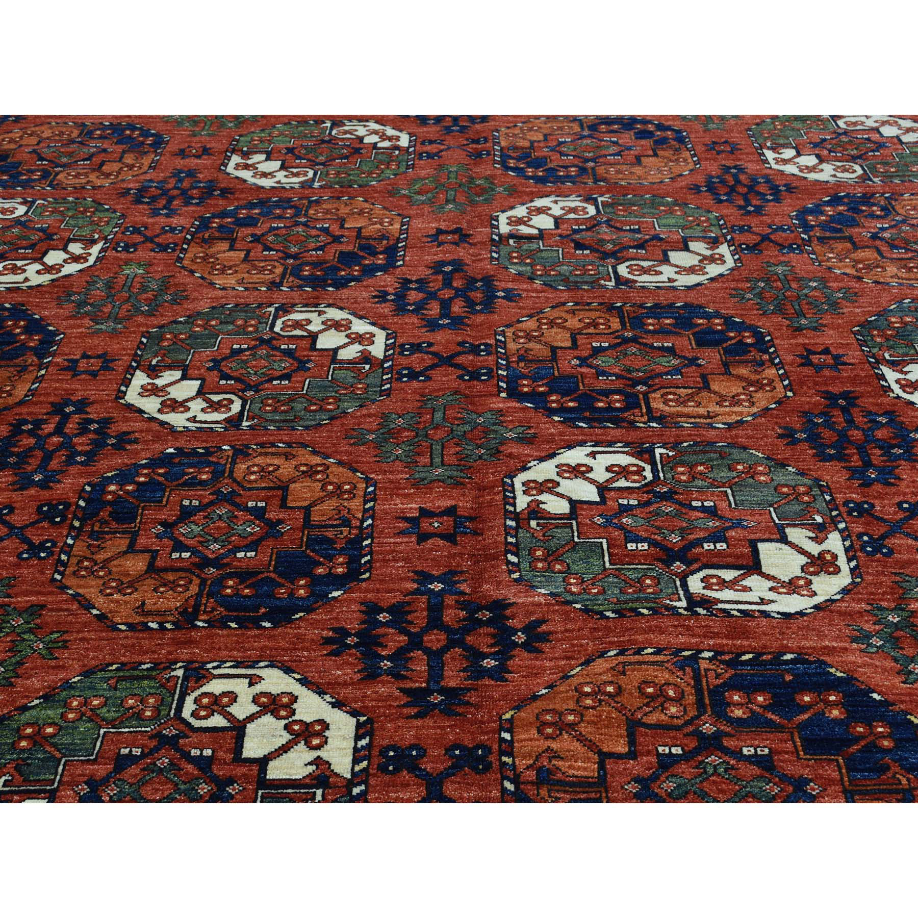 9-10 x13-6  On Clearance Handmade Pure Wool Ersari Turkoman Elephant Feet Design Rug 