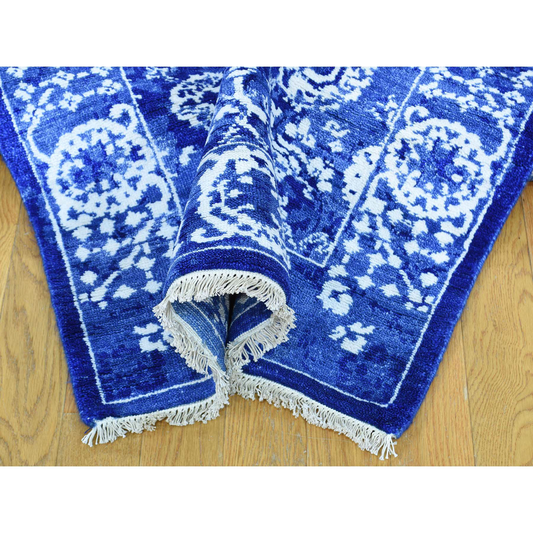 2-6 x17- Wool and Silk Tone on Tone Tabriz Handmade XL Runner Rug 
