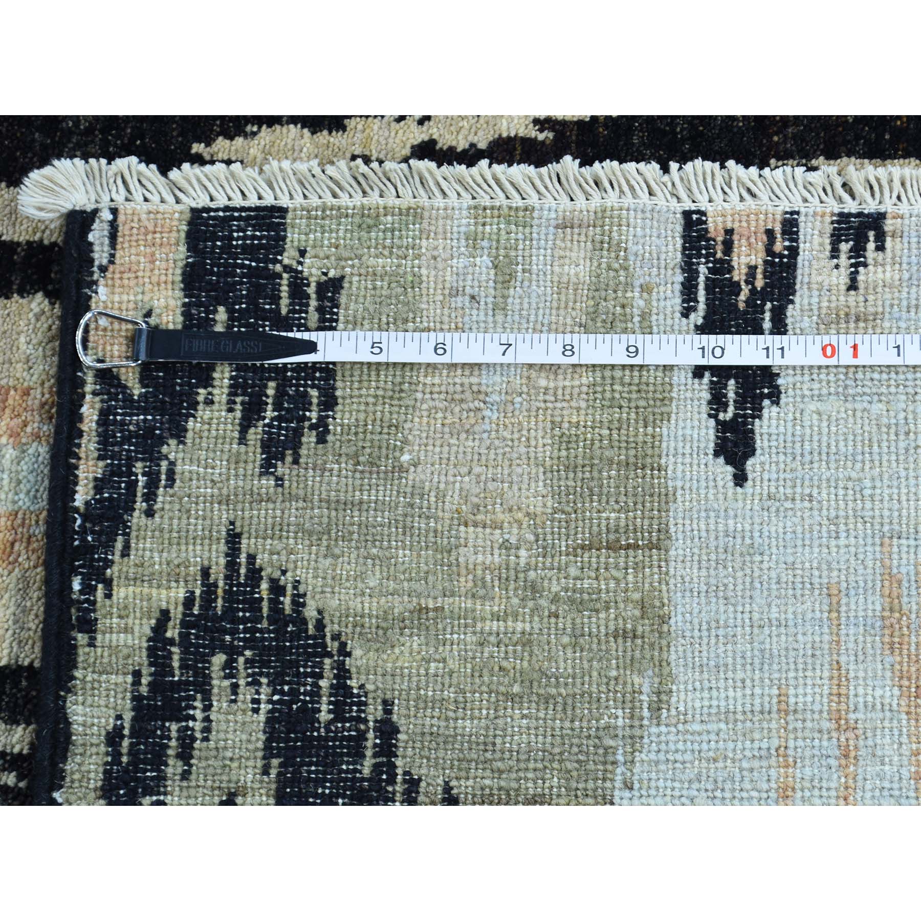 9-1 x13- 100 Percent Wool Ikat Uzbek Design Hand-Knotted Oriental Rug 